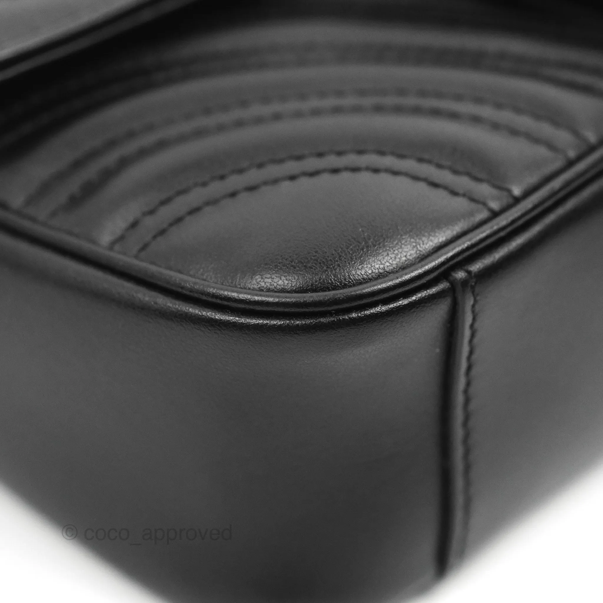 Gucci Mini Chevron GG Marmont Matelass Bag So Black Calfskin