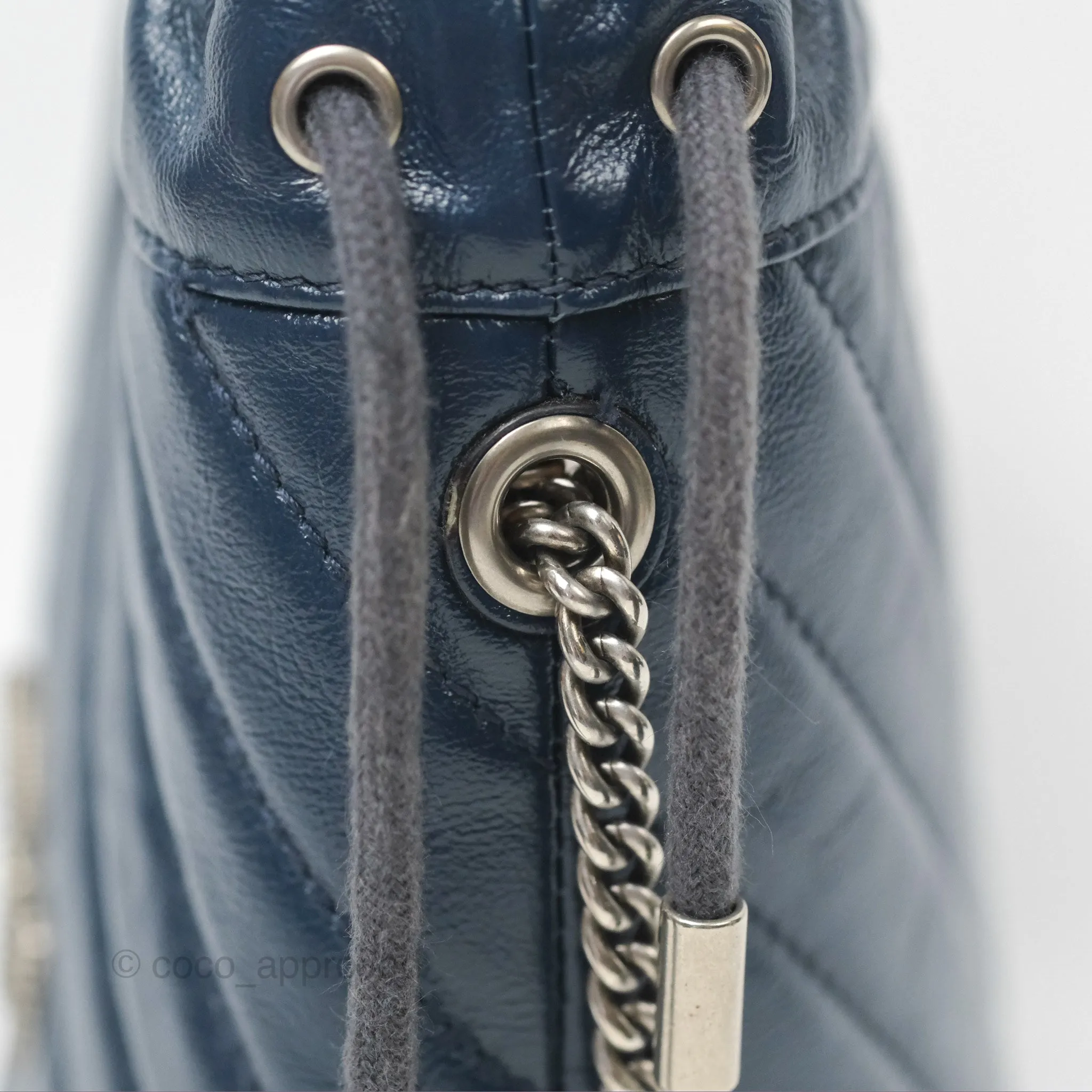 Gucci Mini GG Marmont Leather Bucket Bag Navy
