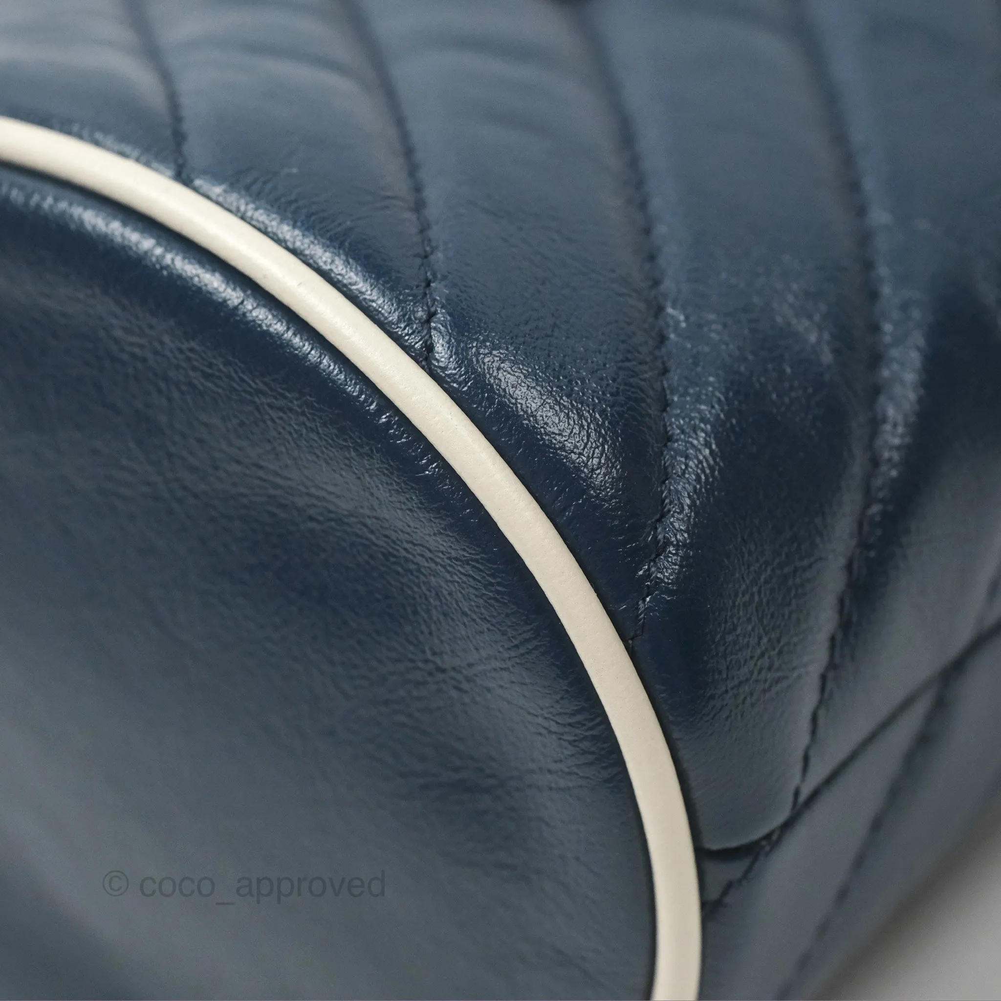 Gucci Mini GG Marmont Leather Bucket Bag Navy