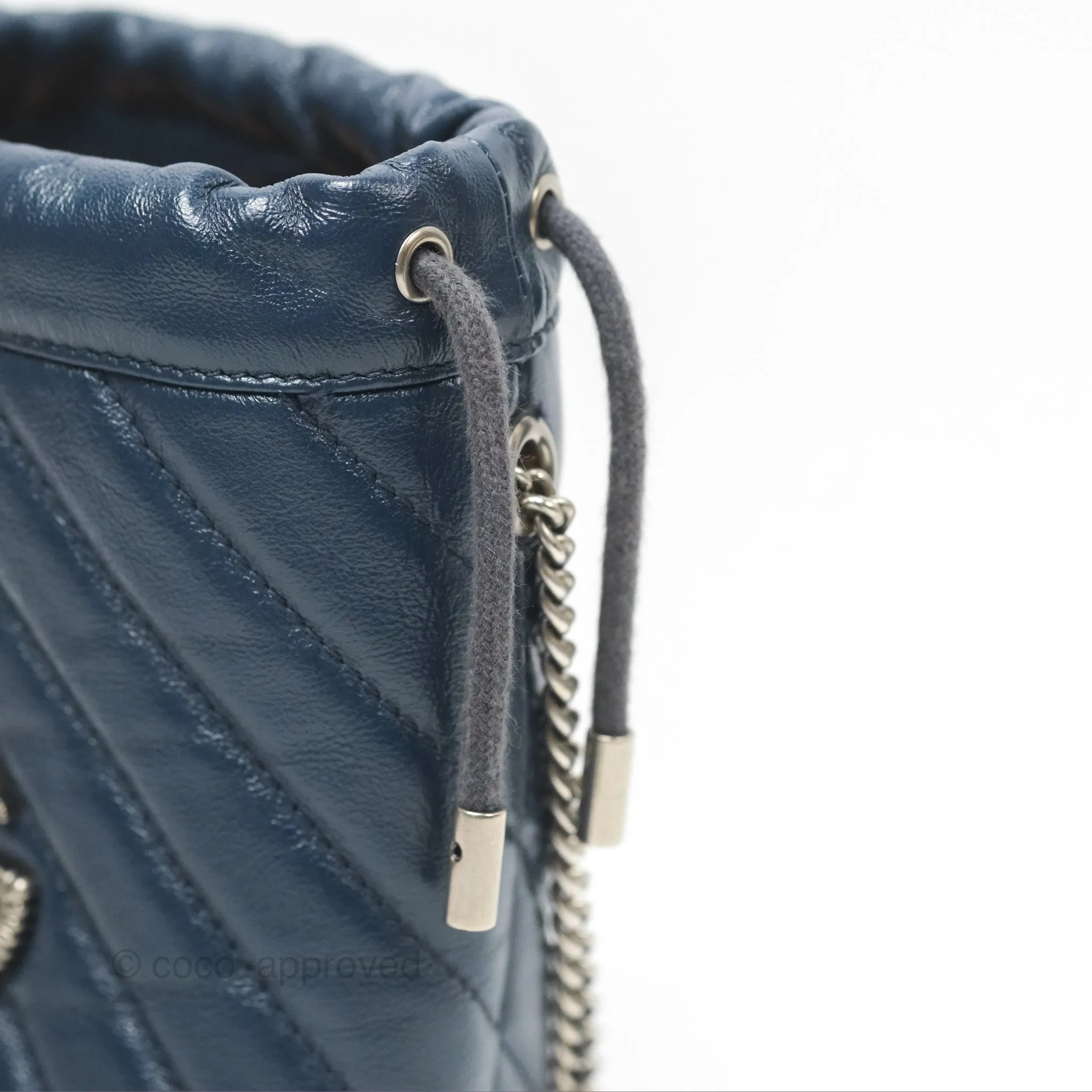 Gucci Mini GG Marmont Leather Bucket Bag Navy