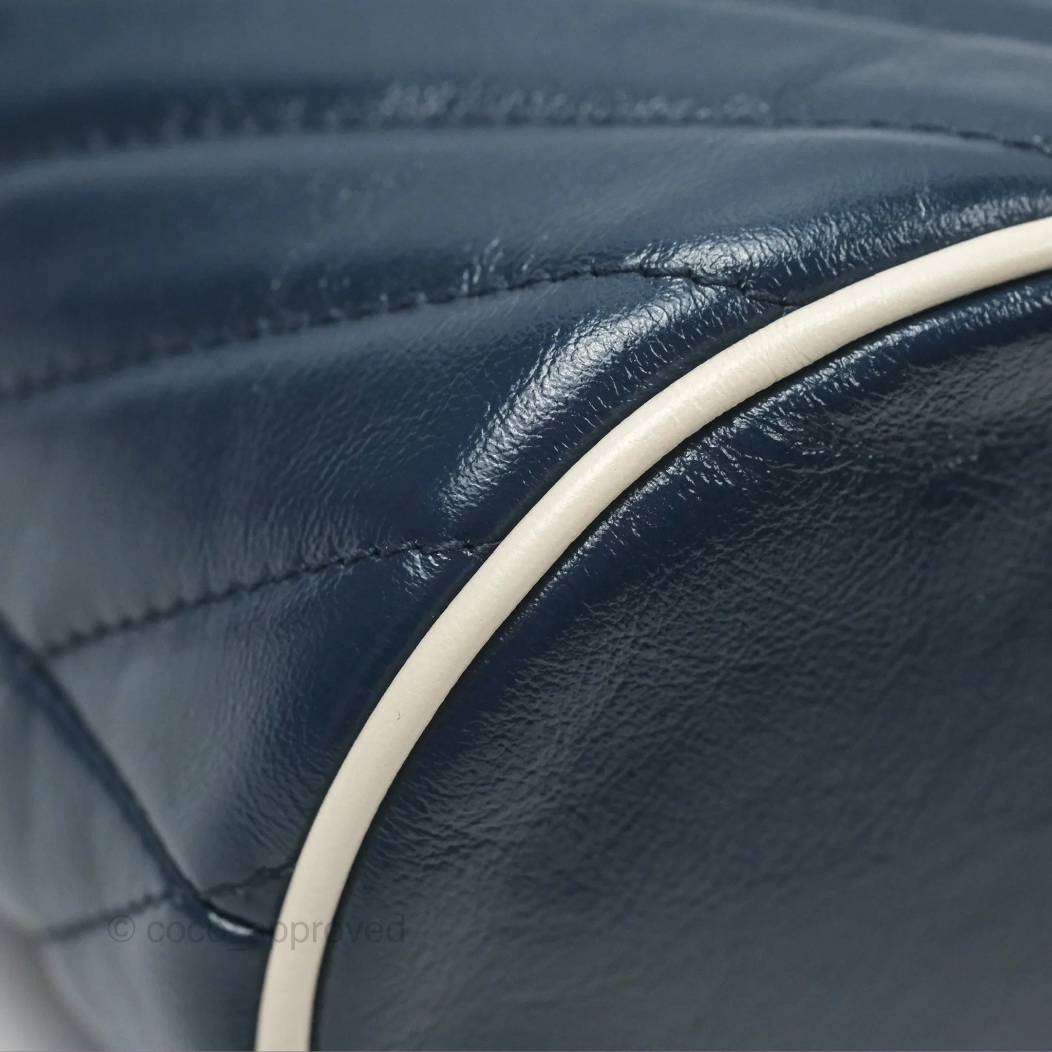 Gucci Mini GG Marmont Leather Bucket Bag Navy