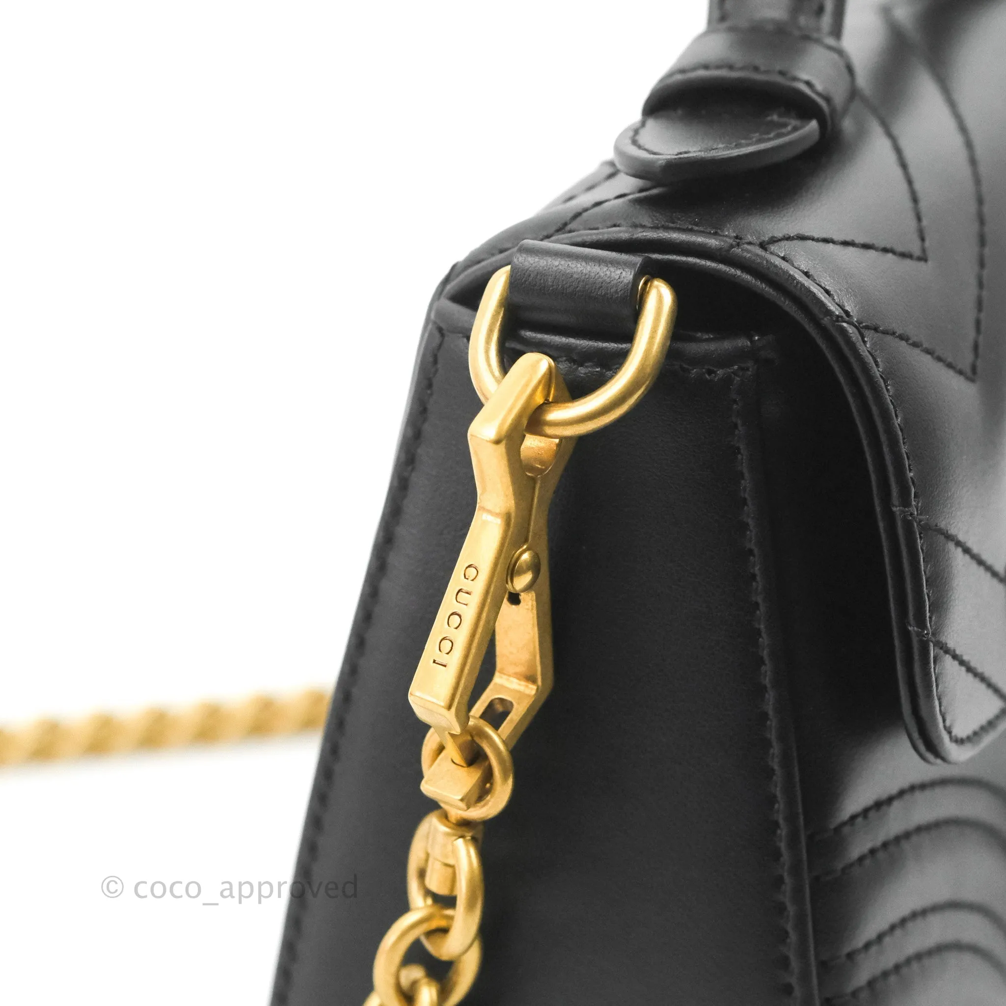 Gucci Mini GG Marmont Top Handle Bag Black
