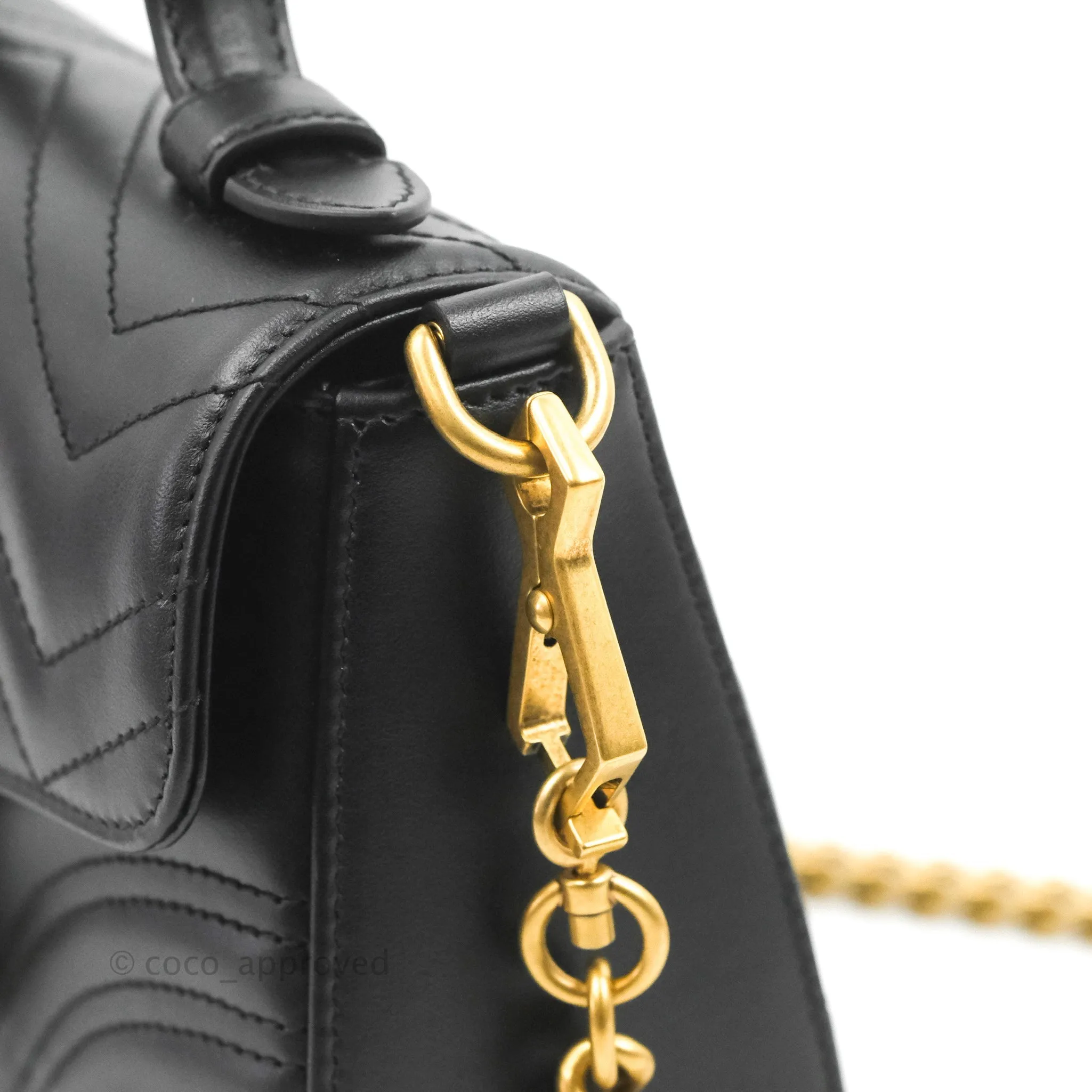 Gucci Mini GG Marmont Top Handle Bag Black