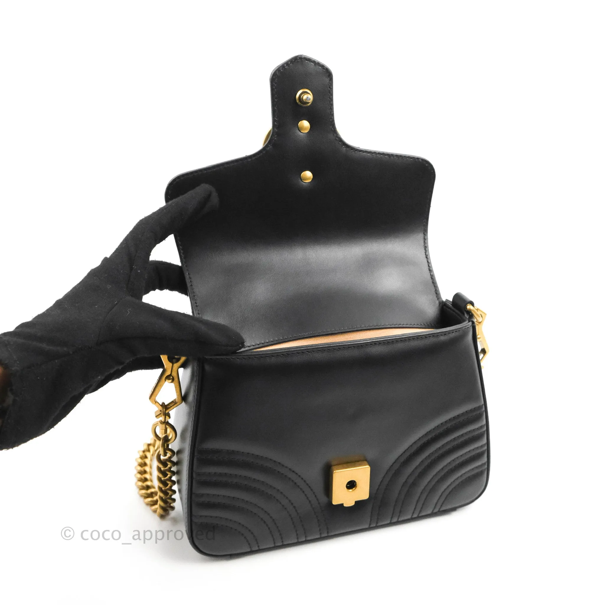 Gucci Mini GG Marmont Top Handle Bag Black