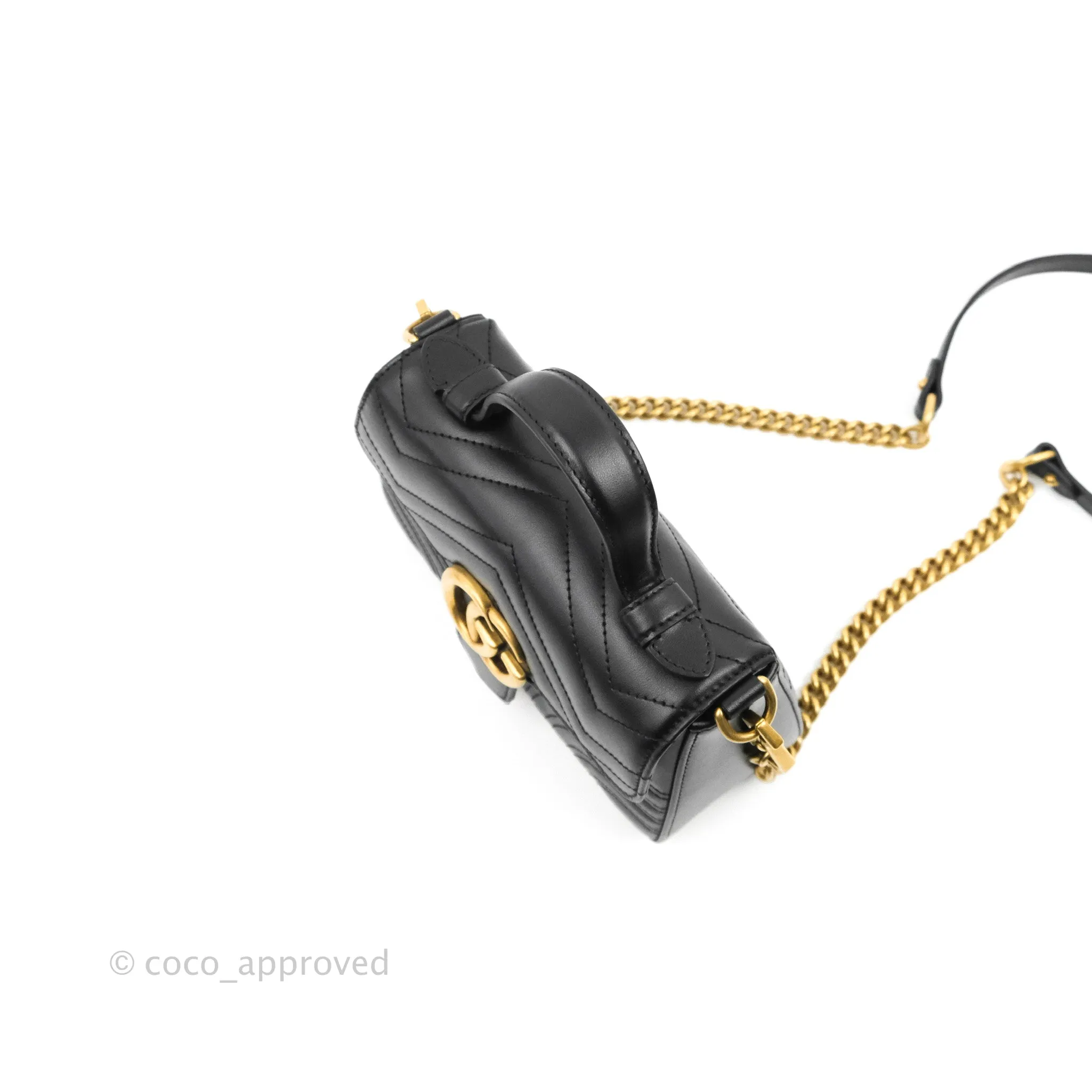 Gucci Mini GG Marmont Top Handle Bag Black