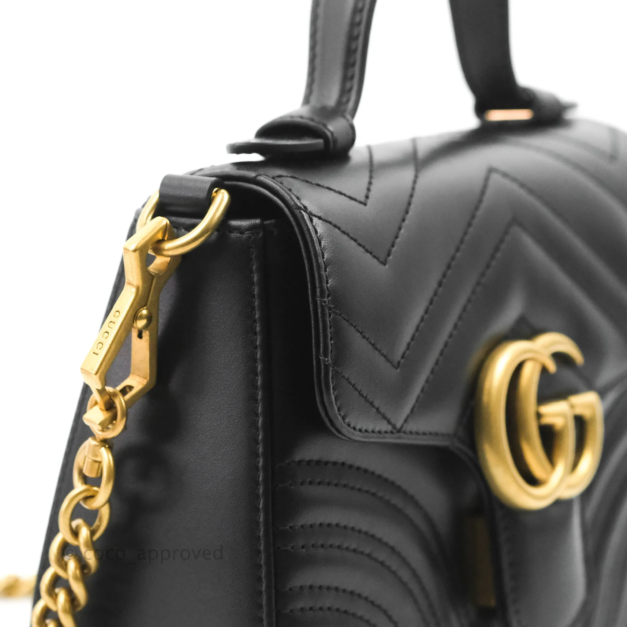 Gucci Mini GG Marmont Top Handle Bag Black