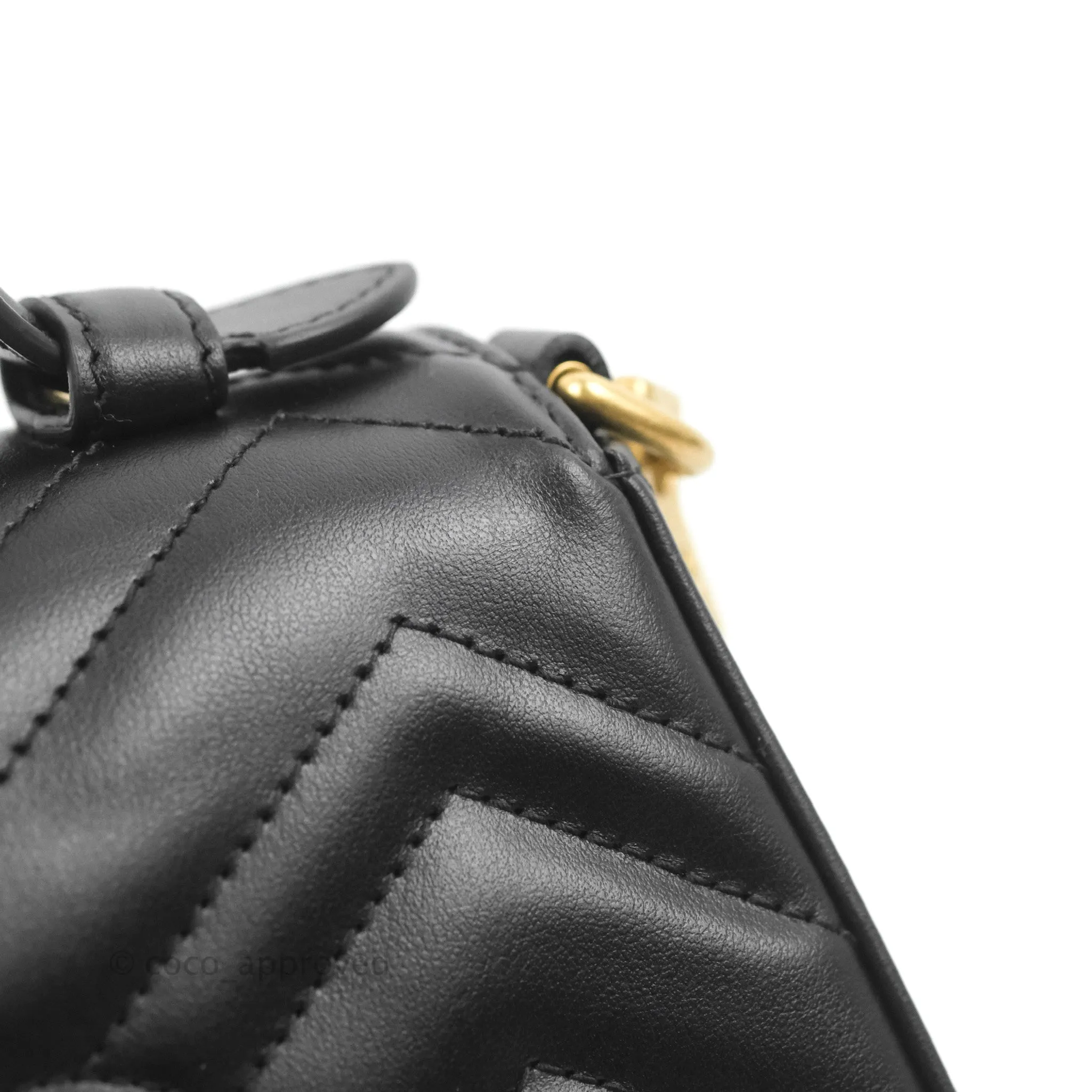 Gucci Mini GG Marmont Top Handle Bag Black