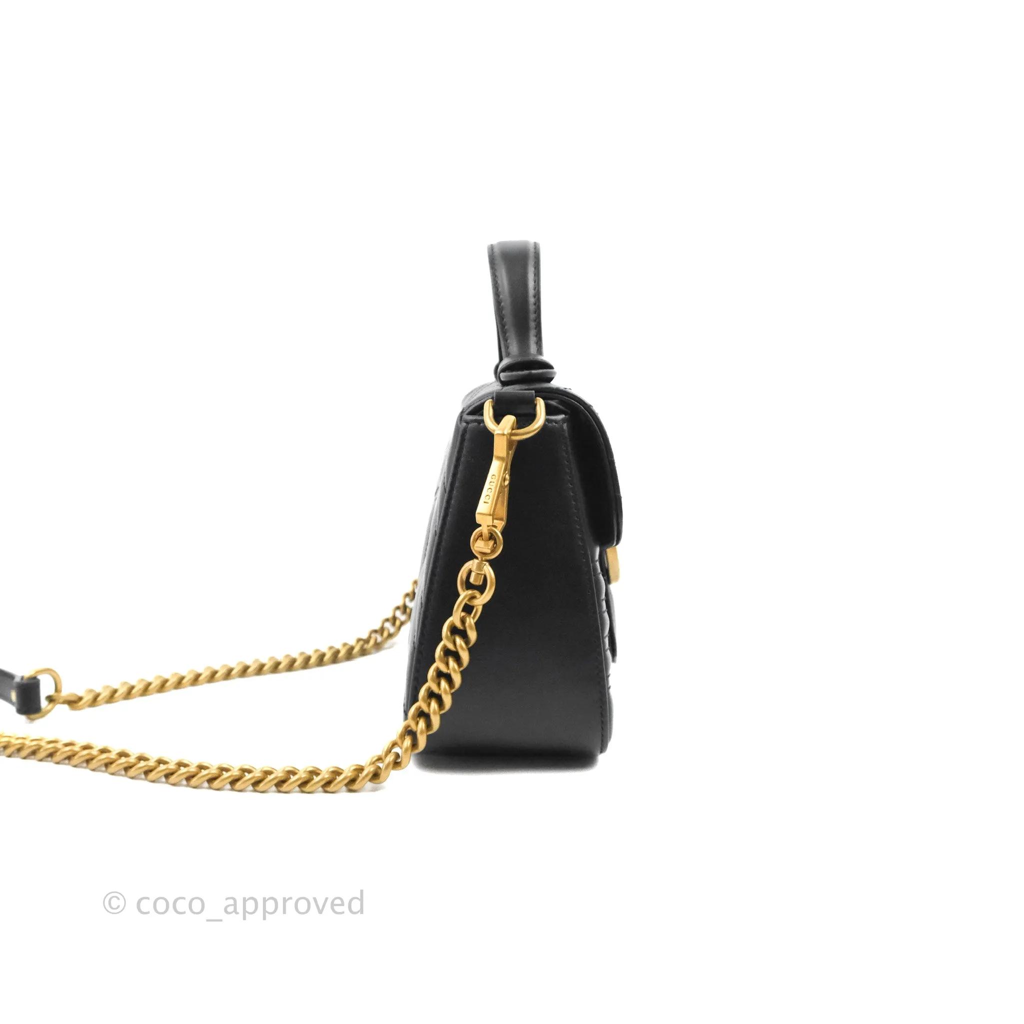 Gucci Mini GG Marmont Top Handle Bag Black
