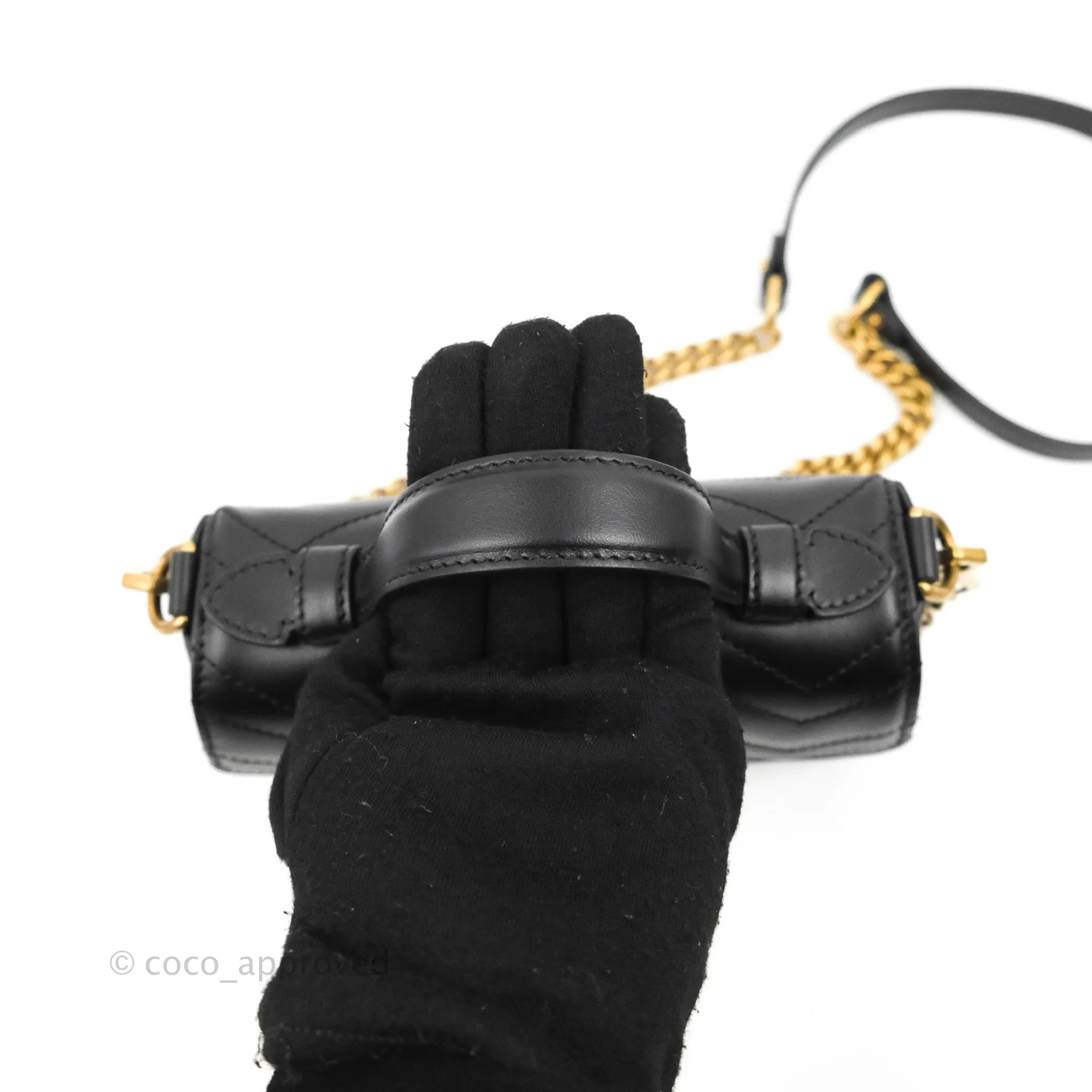 Gucci Mini GG Marmont Top Handle Bag Black