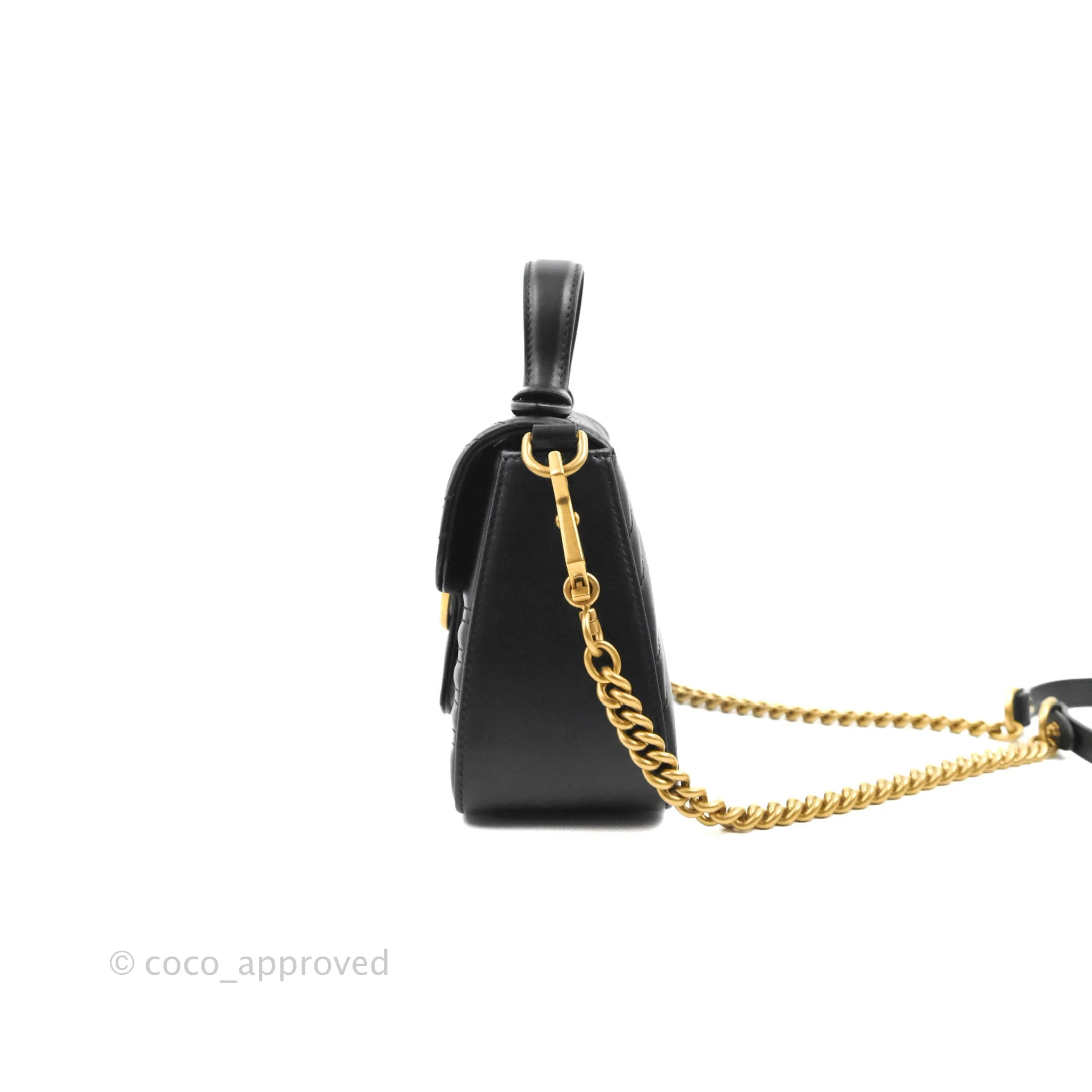 Gucci Mini GG Marmont Top Handle Bag Black