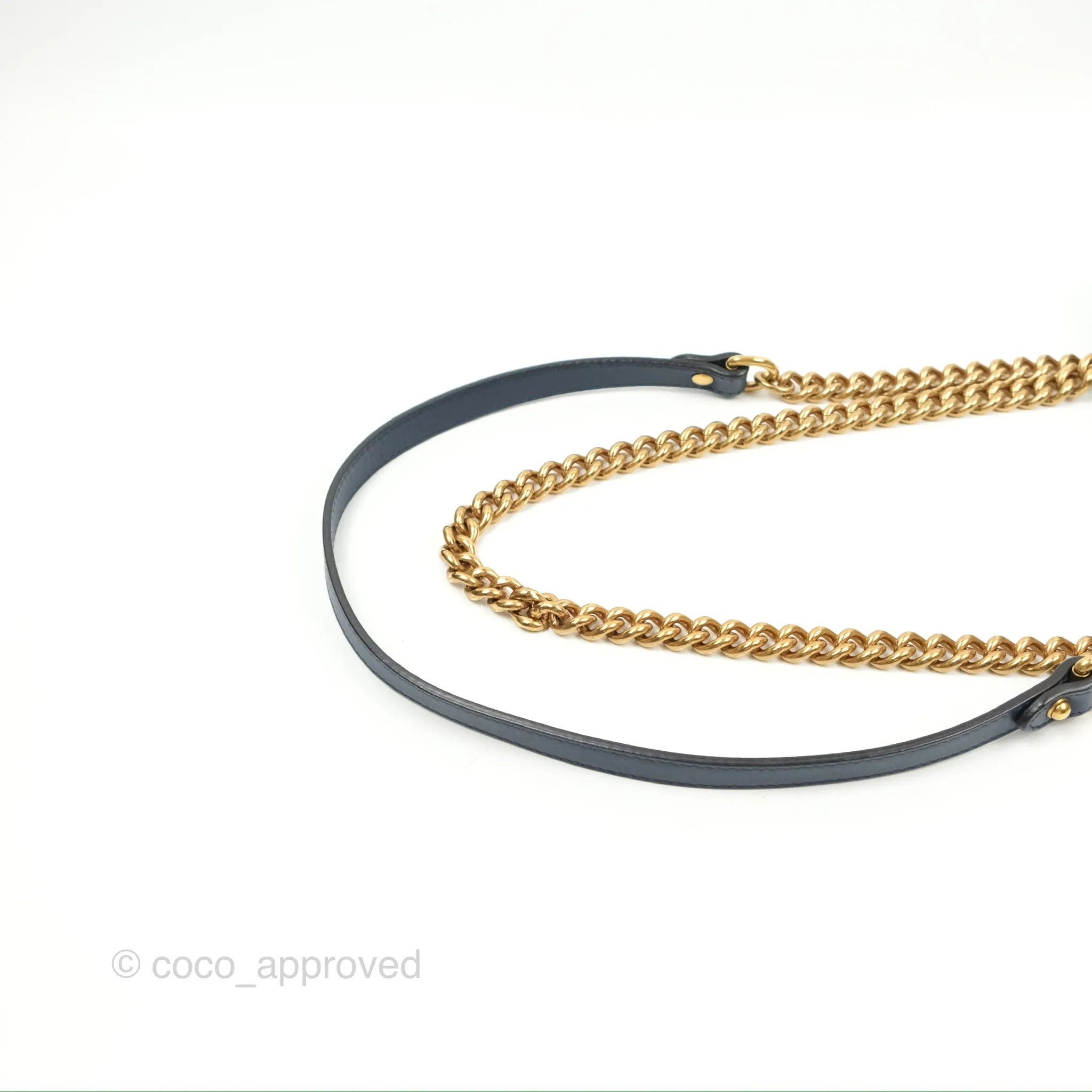 Gucci Mini Marmont Denim Pearl Gold Hardware