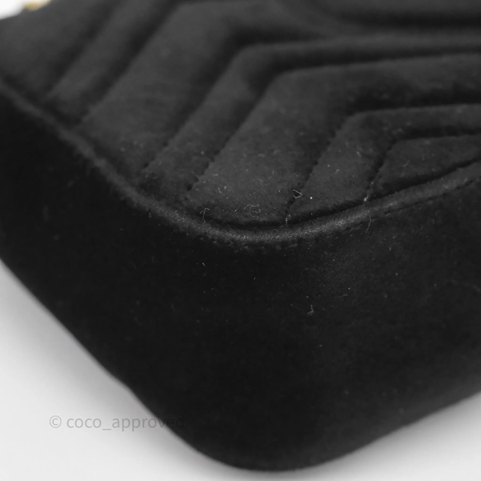 Gucci Mini Marmont Velvet Black Aged Gold Hardware