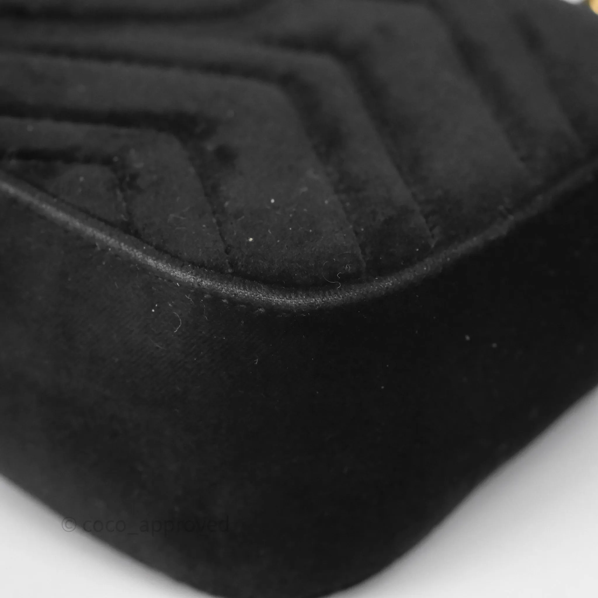 Gucci Mini Marmont Velvet Black Aged Gold Hardware