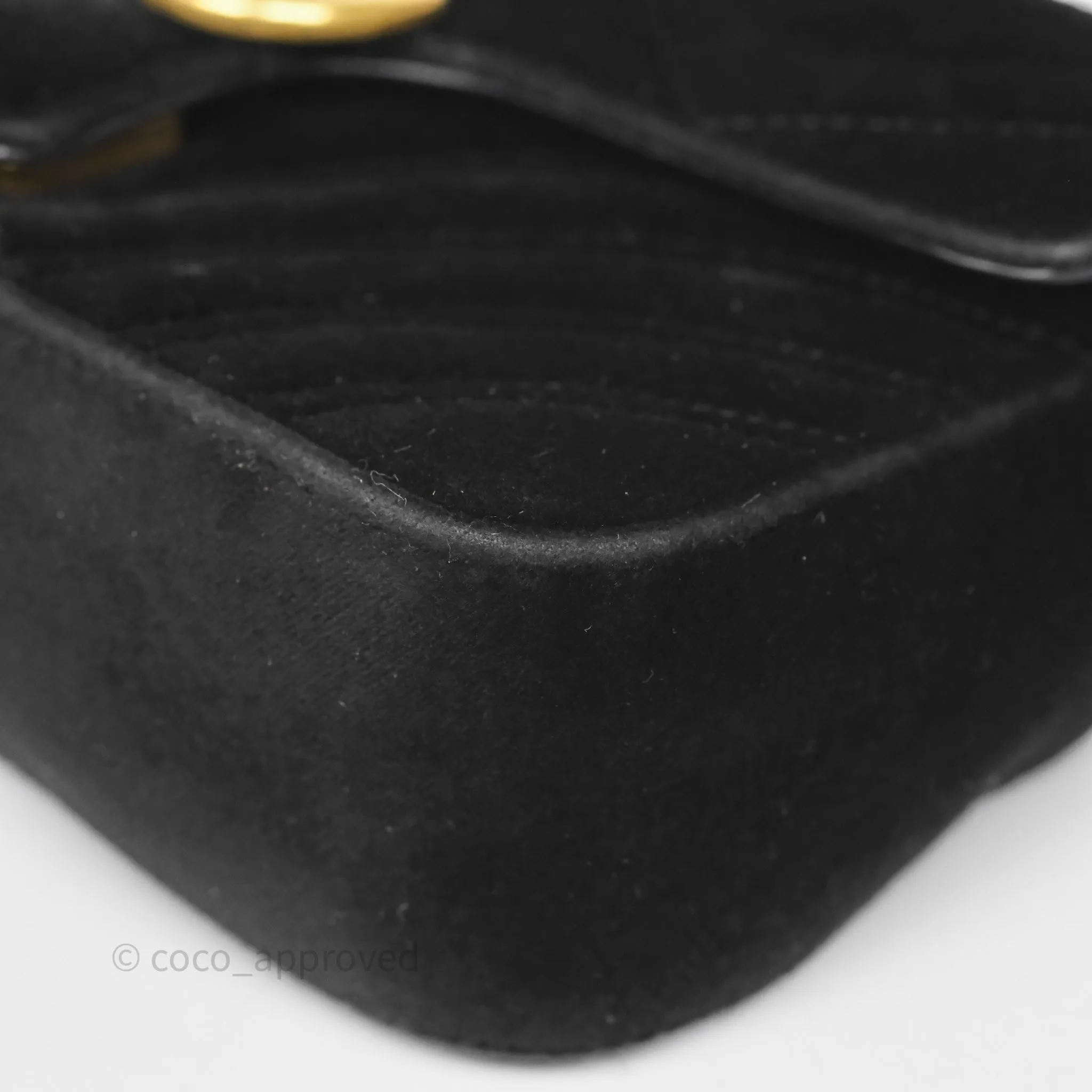 Gucci Mini Marmont Velvet Black Aged Gold Hardware