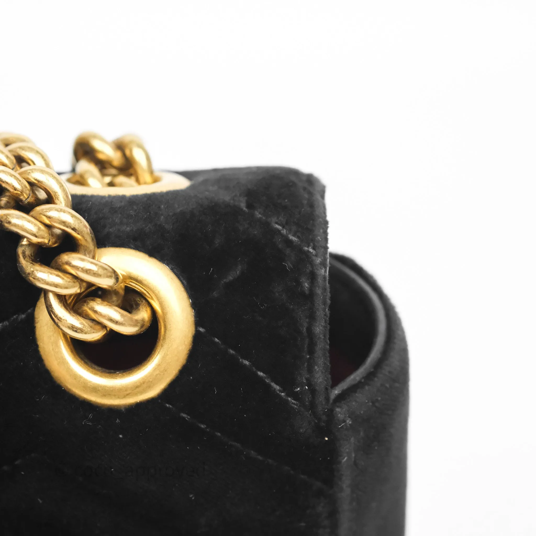 Gucci Mini Marmont Velvet Black Aged Gold Hardware