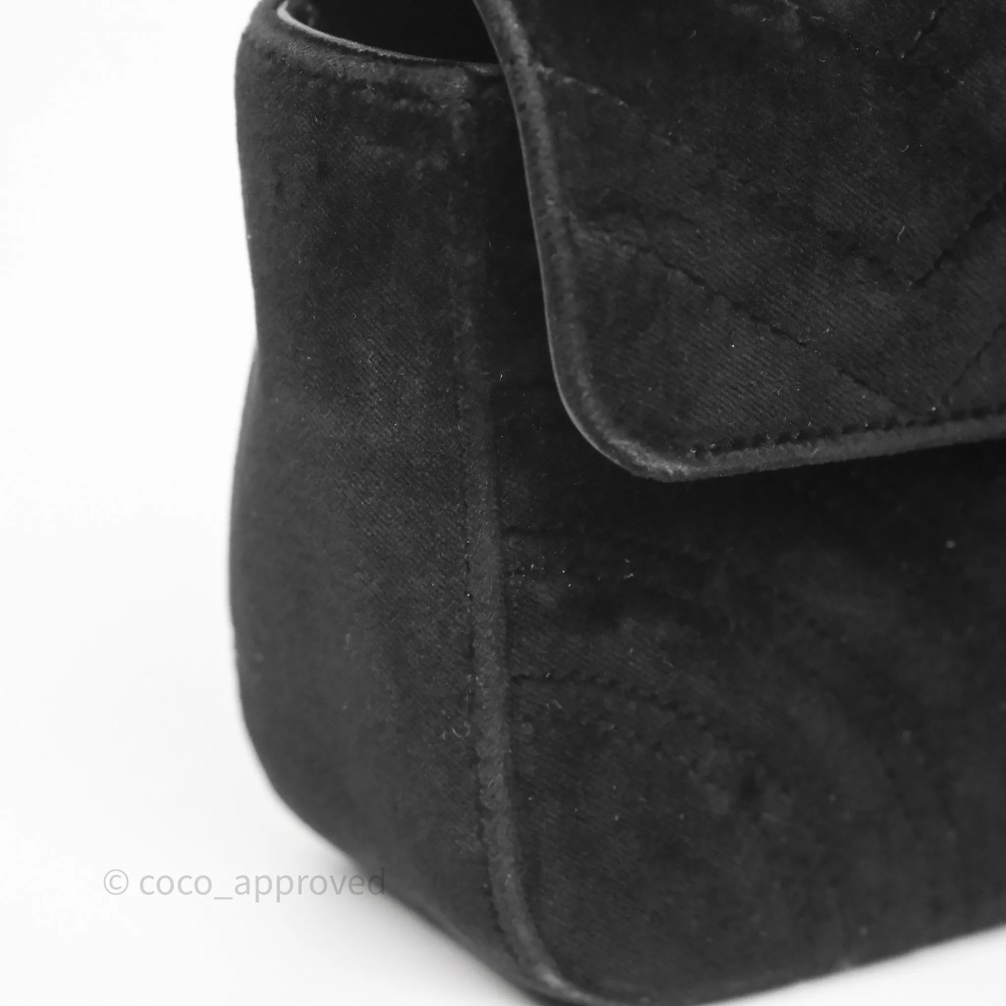 Gucci Mini Marmont Velvet Black Aged Gold Hardware
