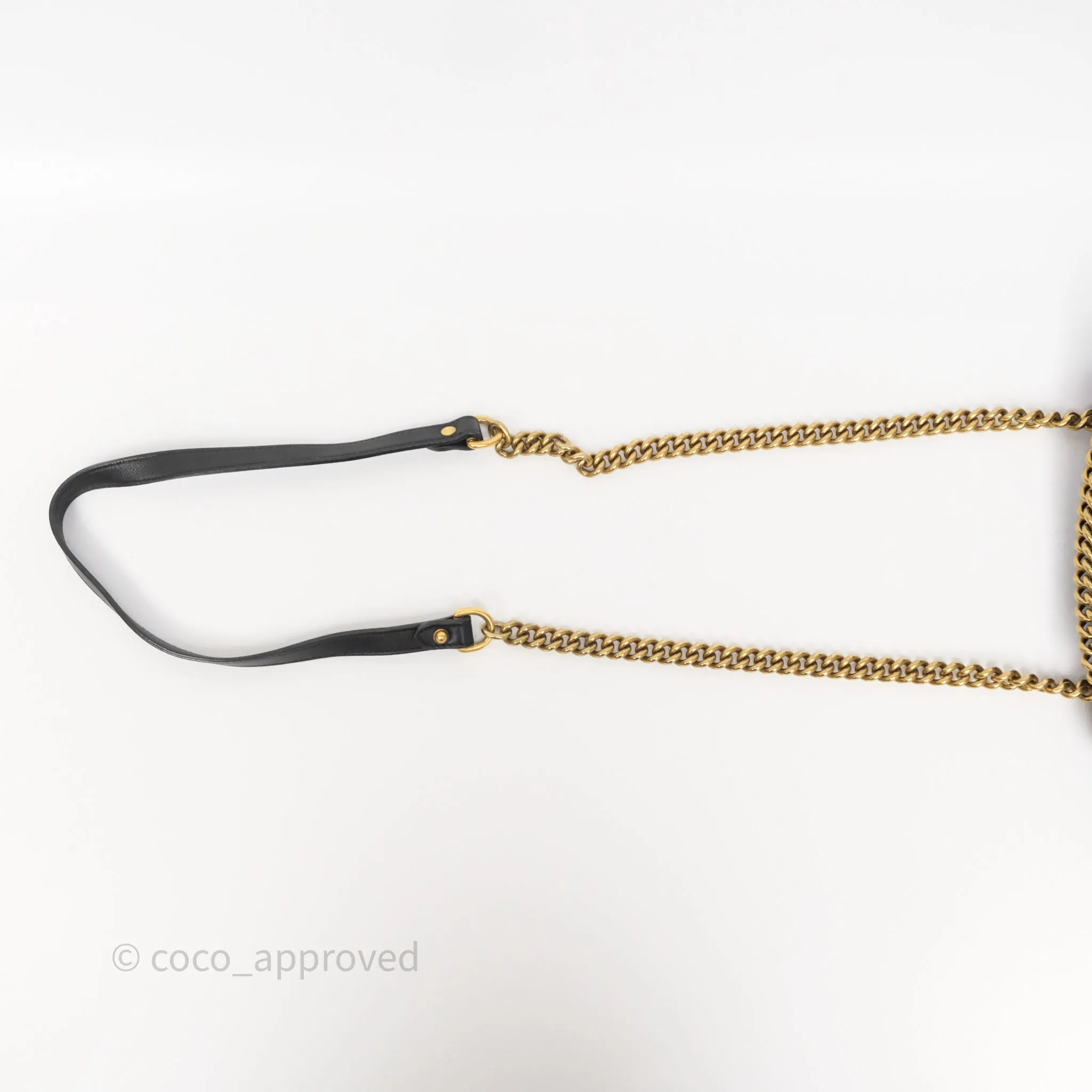 Gucci Mini Marmont Velvet Black Aged Gold Hardware
