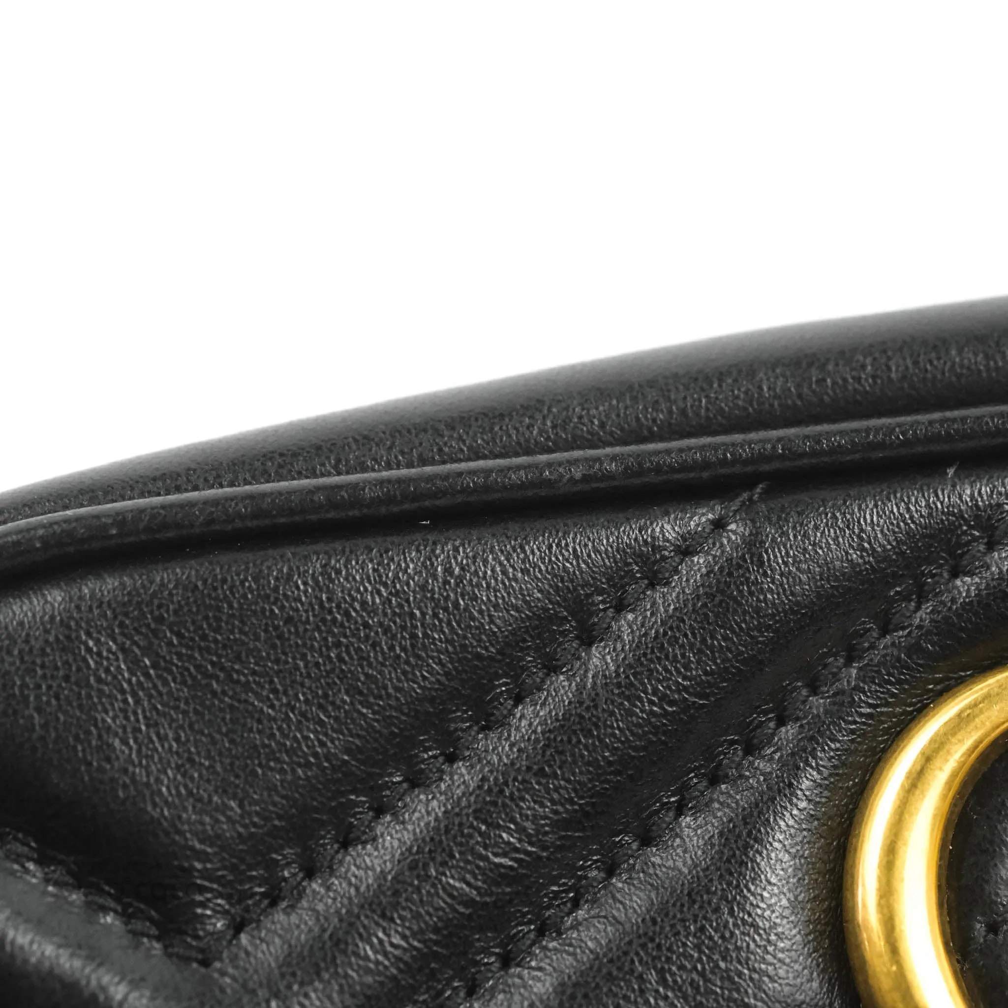 Gucci Mini Matelasse GG Marmont Camera Bag Black Calfskin Gold Hardware