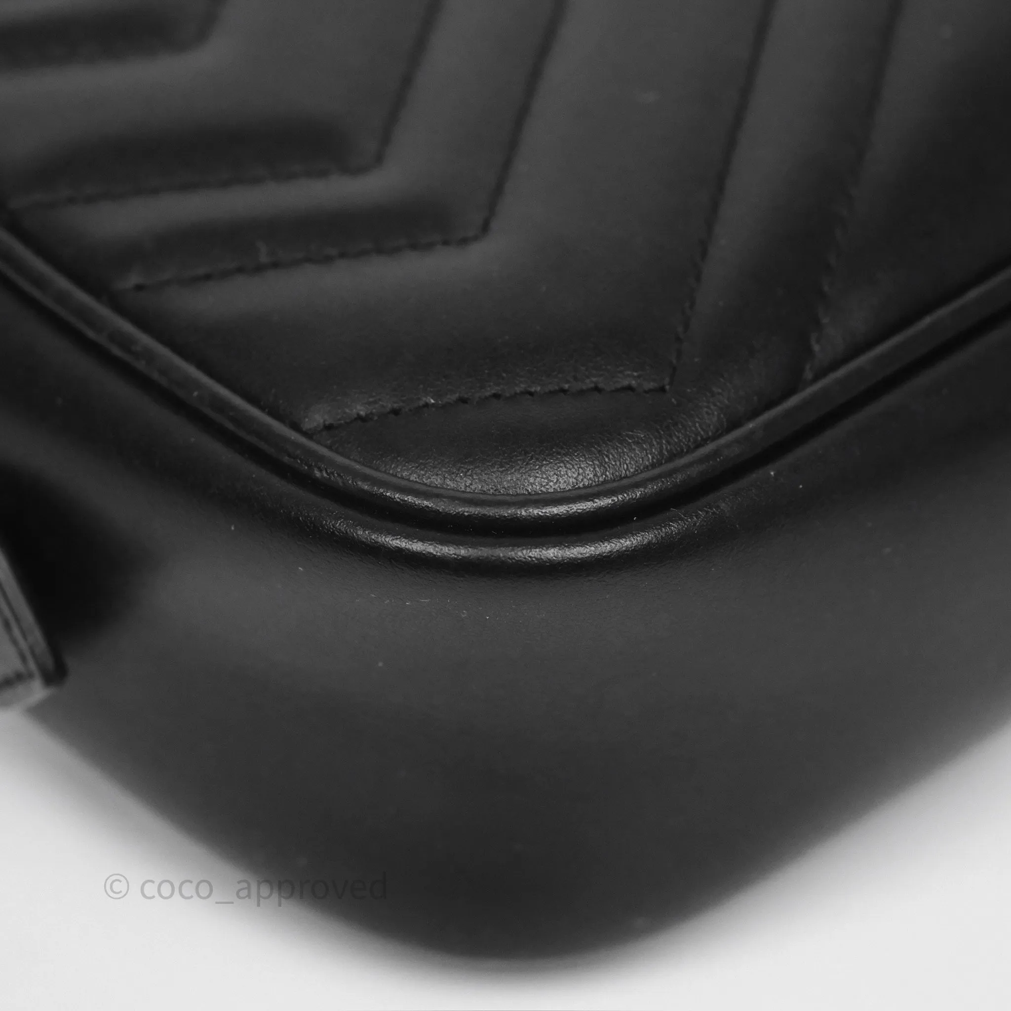 Gucci Mini Matelasse GG Marmont Camera Bag Black Calfskin Gold Hardware