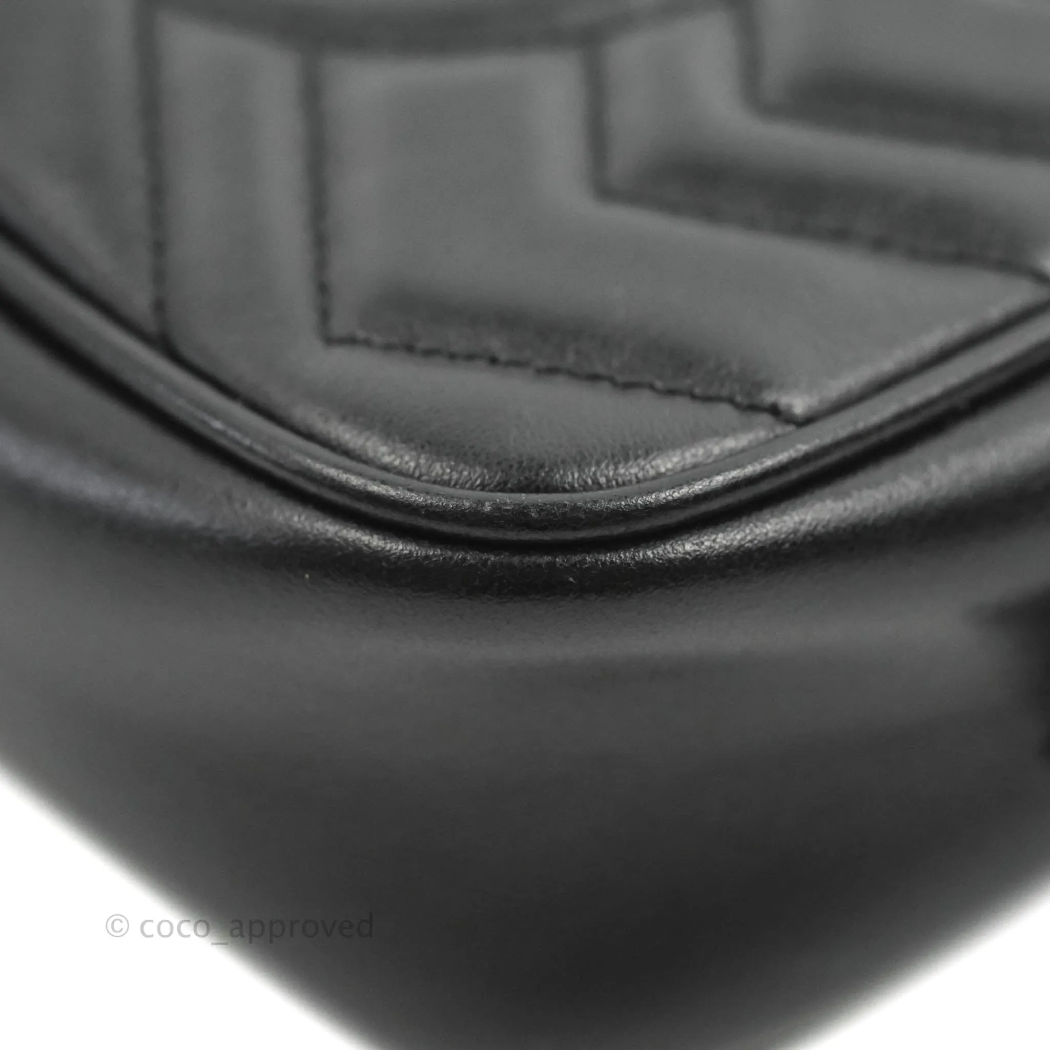 Gucci Mini Matelasse GG Marmont Camera Bag Black Calfskin Gold Hardware
