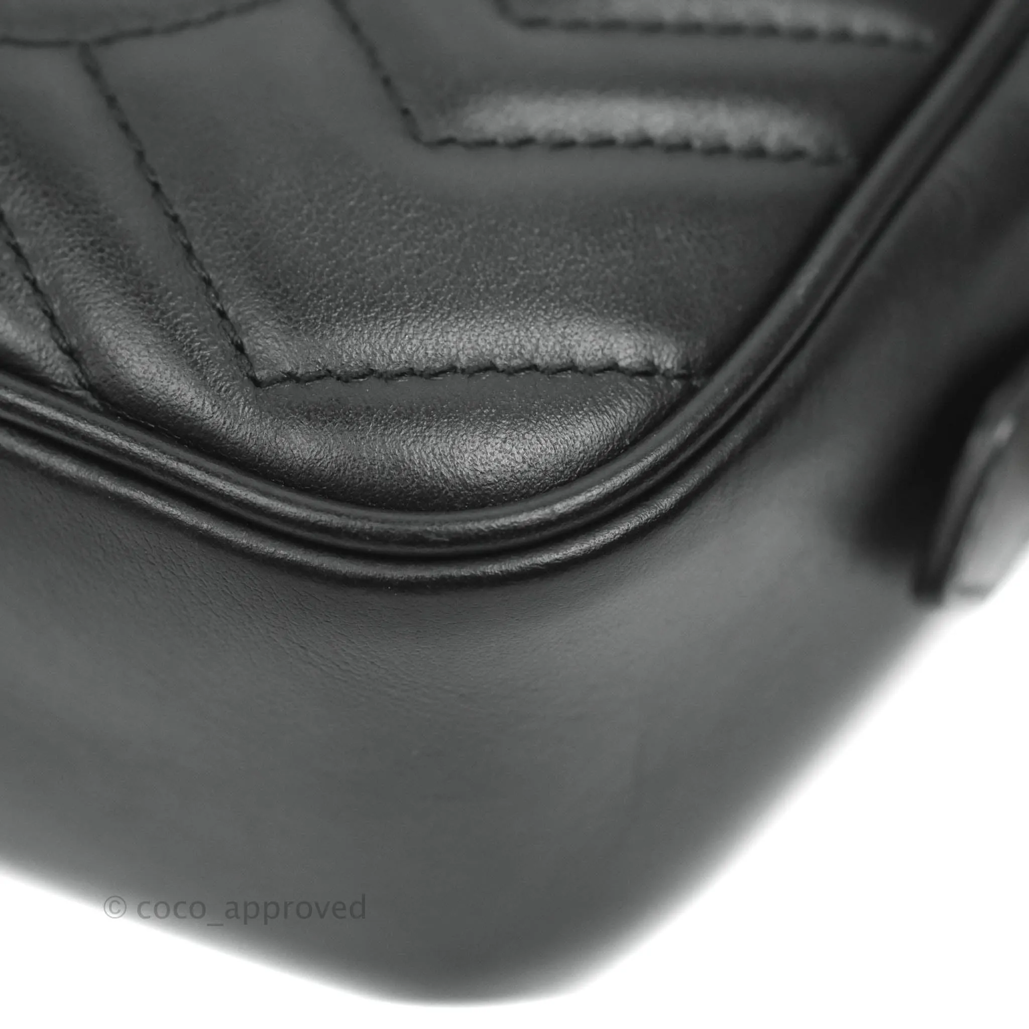 Gucci Mini Matelasse GG Marmont Camera Bag Black Calfskin Gold Hardware