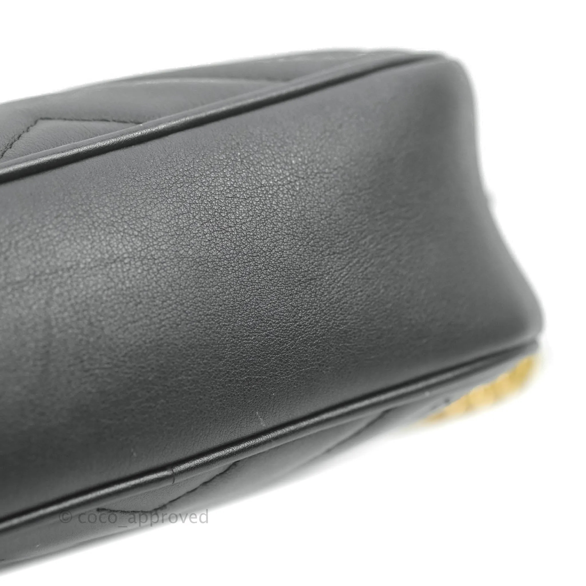 Gucci Mini Matelasse GG Marmont Camera Bag Black Calfskin Gold Hardware