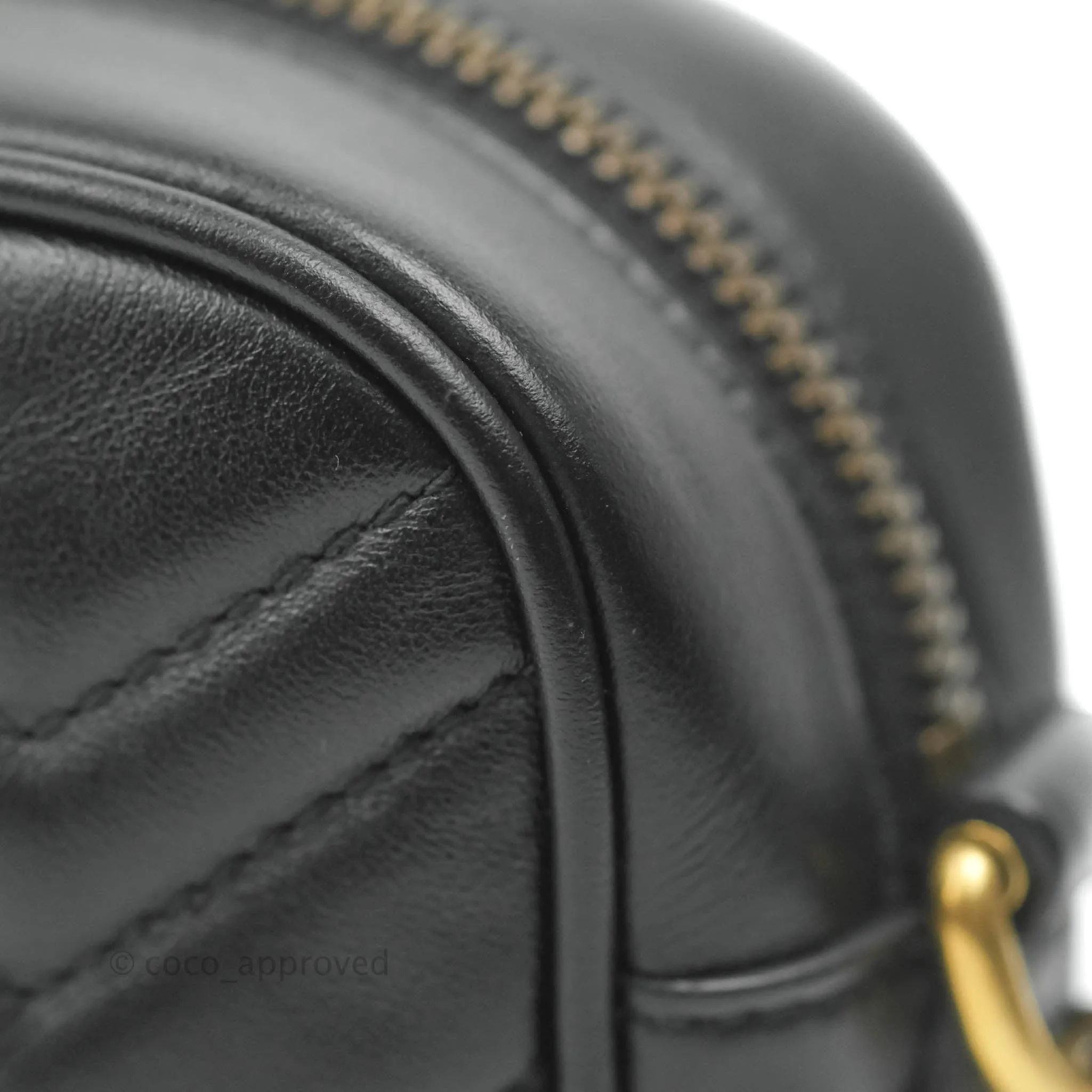 Gucci Mini Matelasse GG Marmont Camera Bag Black Calfskin Gold Hardware