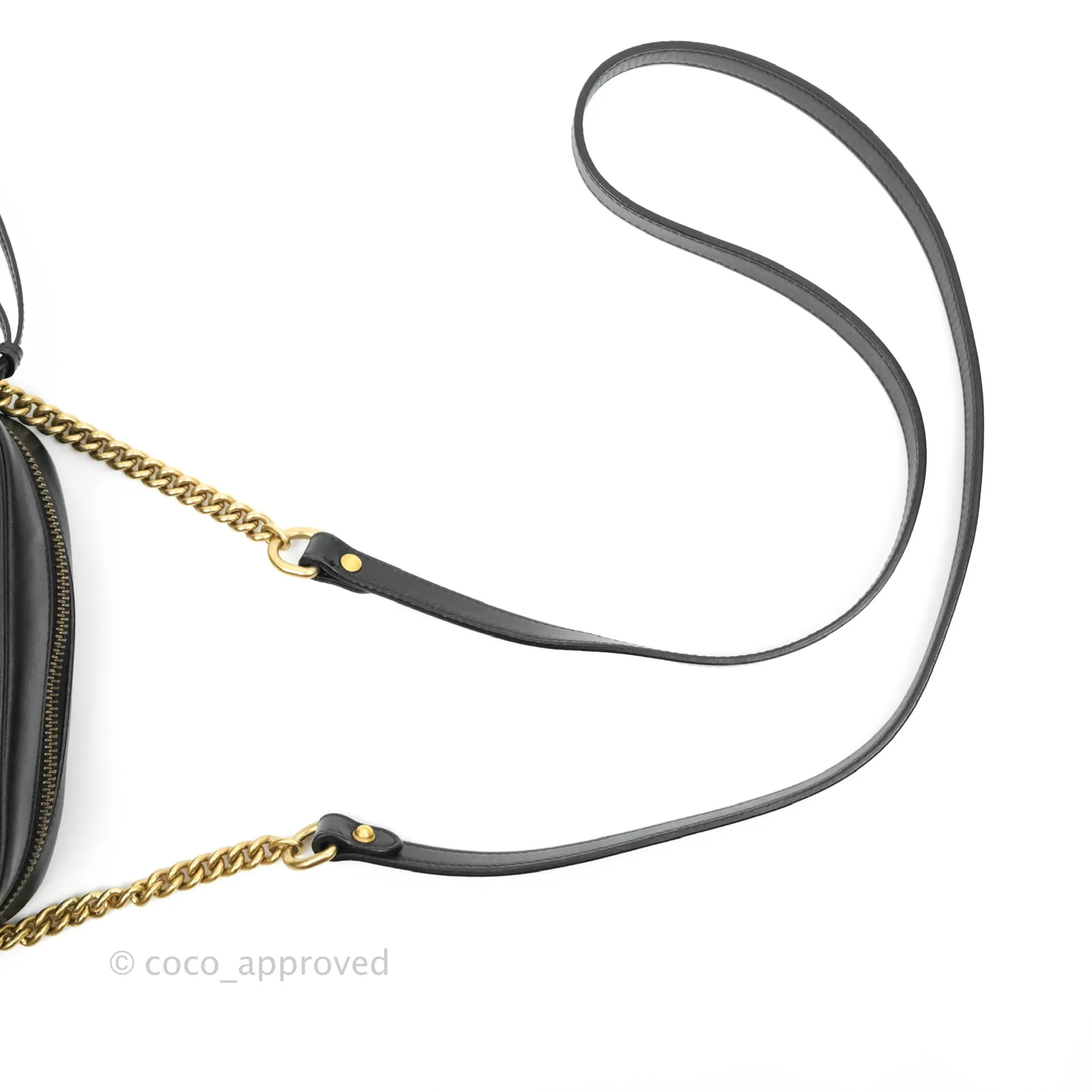 Gucci Mini Matelasse GG Marmont Camera Bag Black Calfskin Gold Hardware