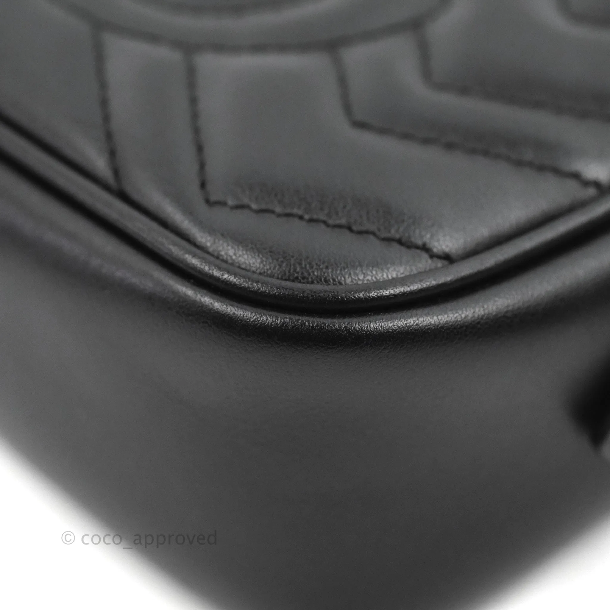 Gucci Mini Matelasse GG Marmont Camera Bag Black Calfskin Gold Hardware