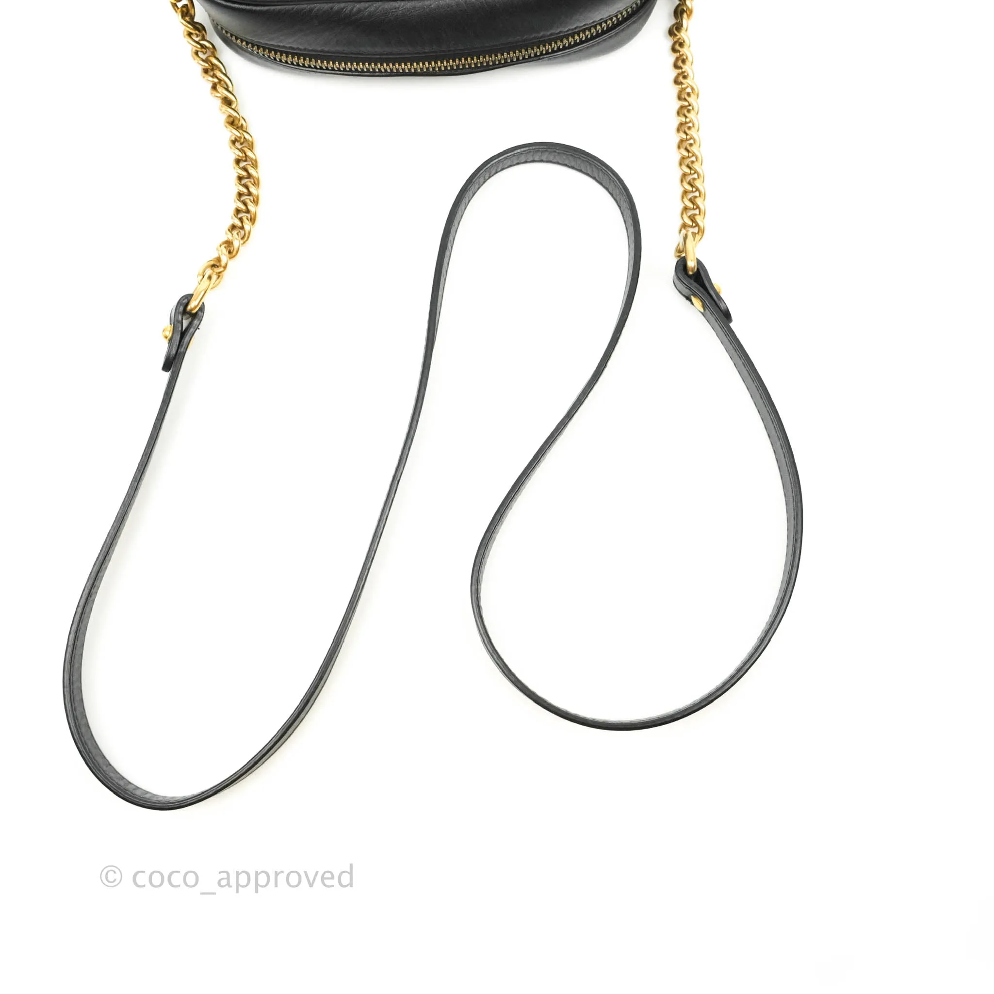 Gucci Mini Matelasse GG Marmont Camera Bag Black Calfskin Gold Hardware