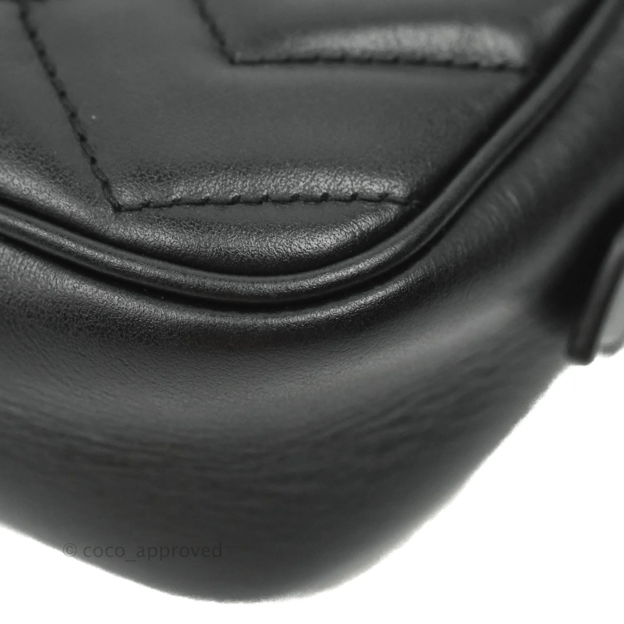 Gucci Mini Matelasse GG Marmont Camera Bag Black Calfskin Gold Hardware