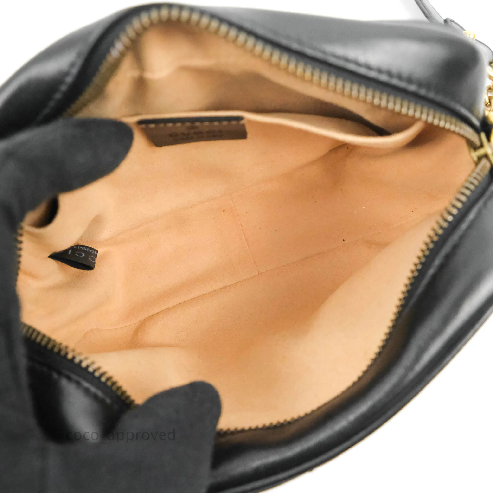 Gucci Mini Matelasse GG Marmont Camera Bag Black Calfskin Gold Hardware