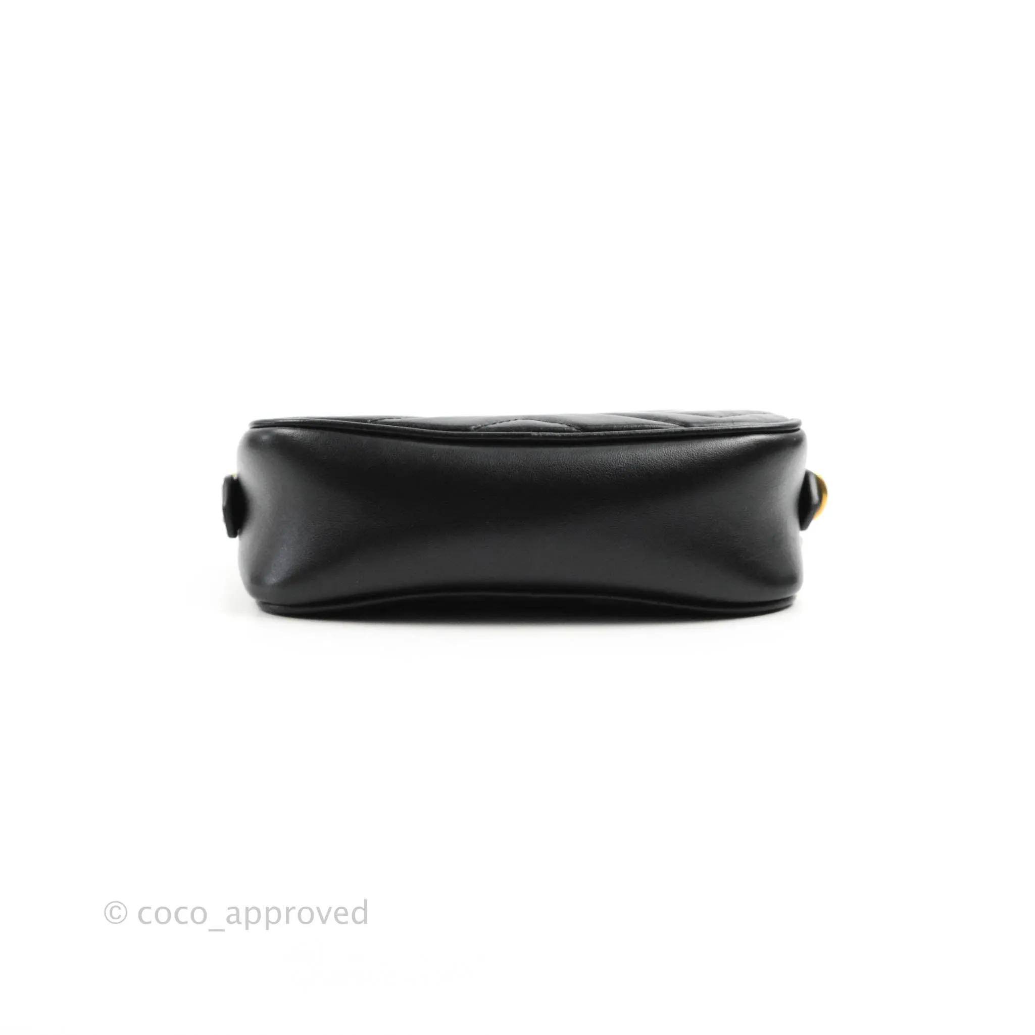 Gucci Mini Matelasse GG Marmont Camera Bag Black Calfskin Gold Hardware