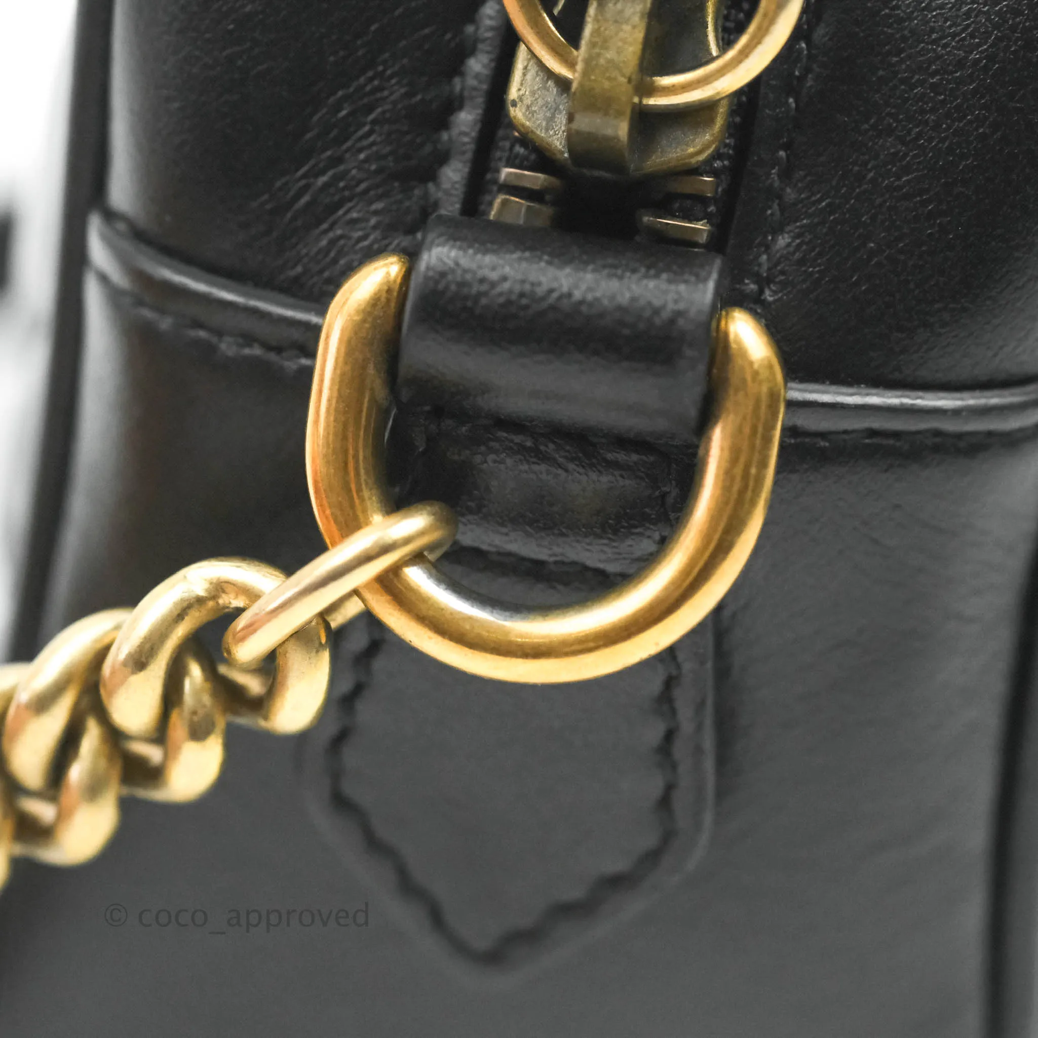 Gucci Mini Matelasse GG Marmont Camera Bag Black Calfskin Gold Hardware