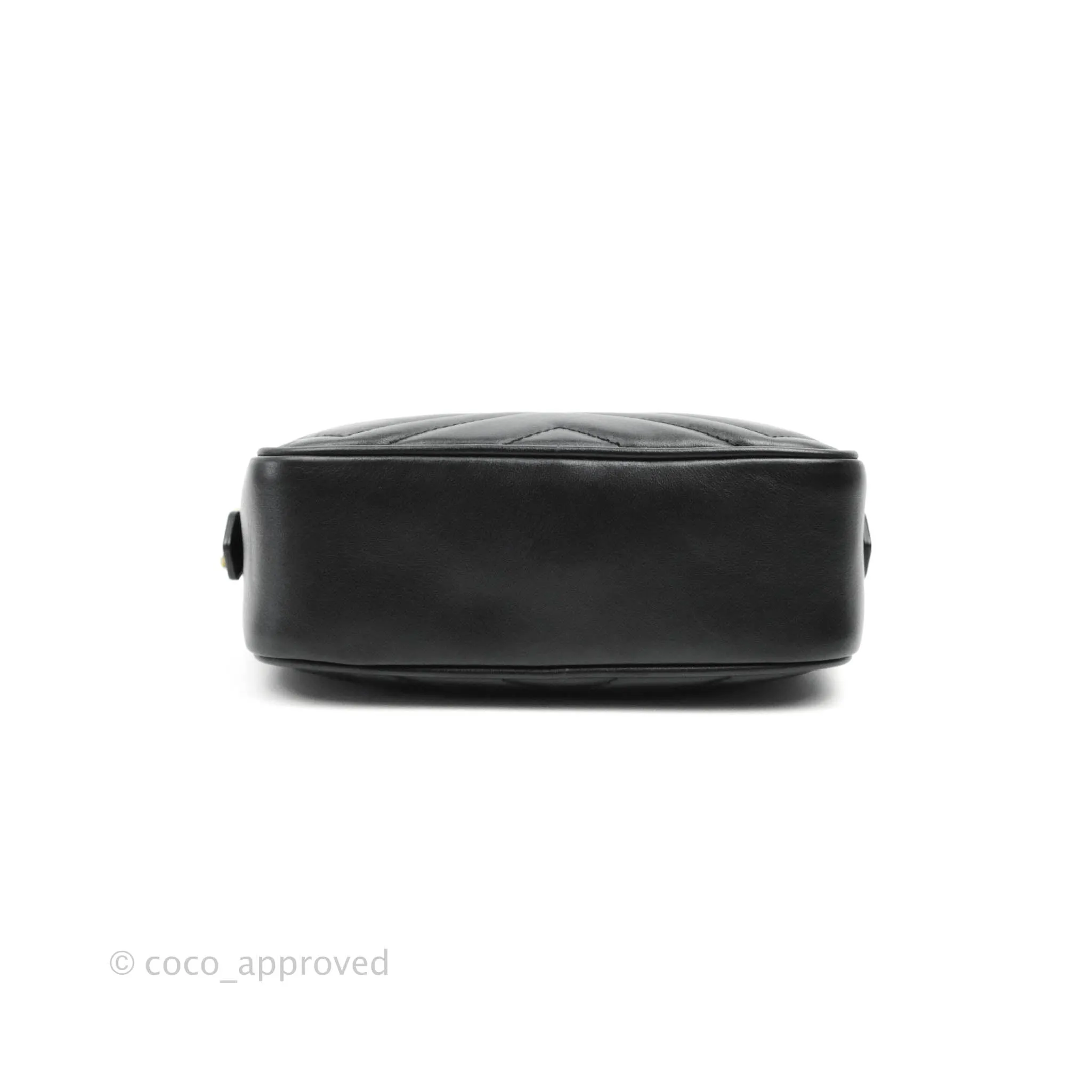 Gucci Mini Matelasse GG Marmont Camera Bag Black Calfskin Gold Hardware