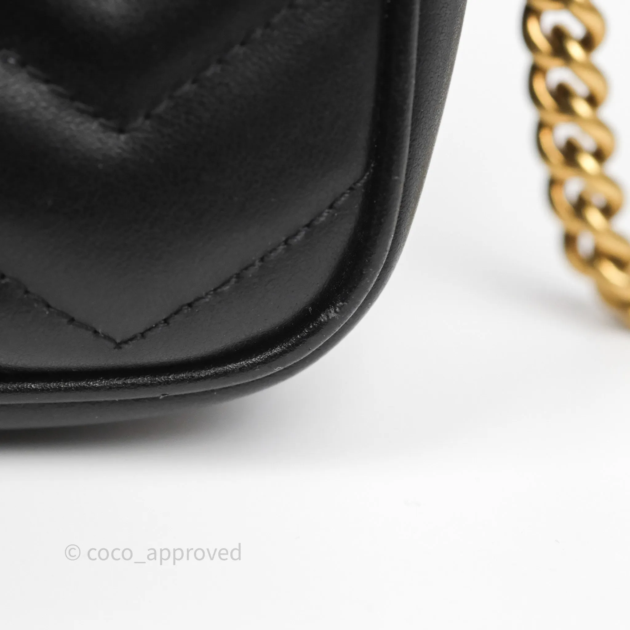 Gucci Mini Matelasse GG Marmont Camera Bag Black Calfskin Gold Hardware