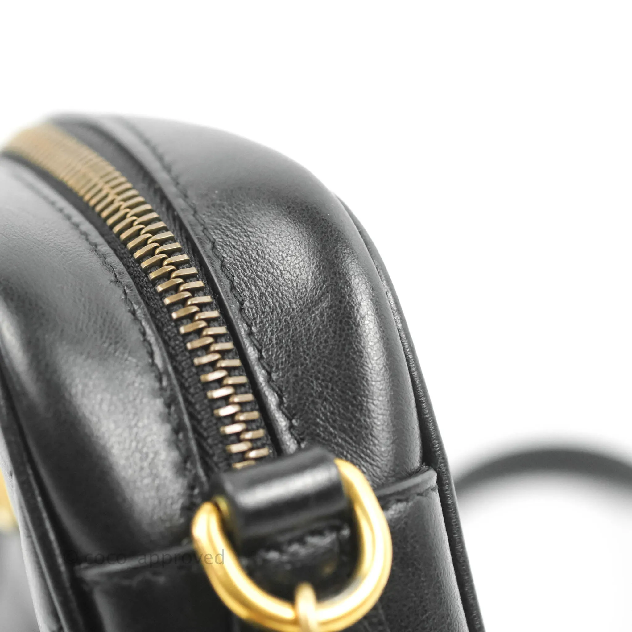 Gucci Mini Matelasse GG Marmont Camera Bag Black Calfskin Gold Hardware