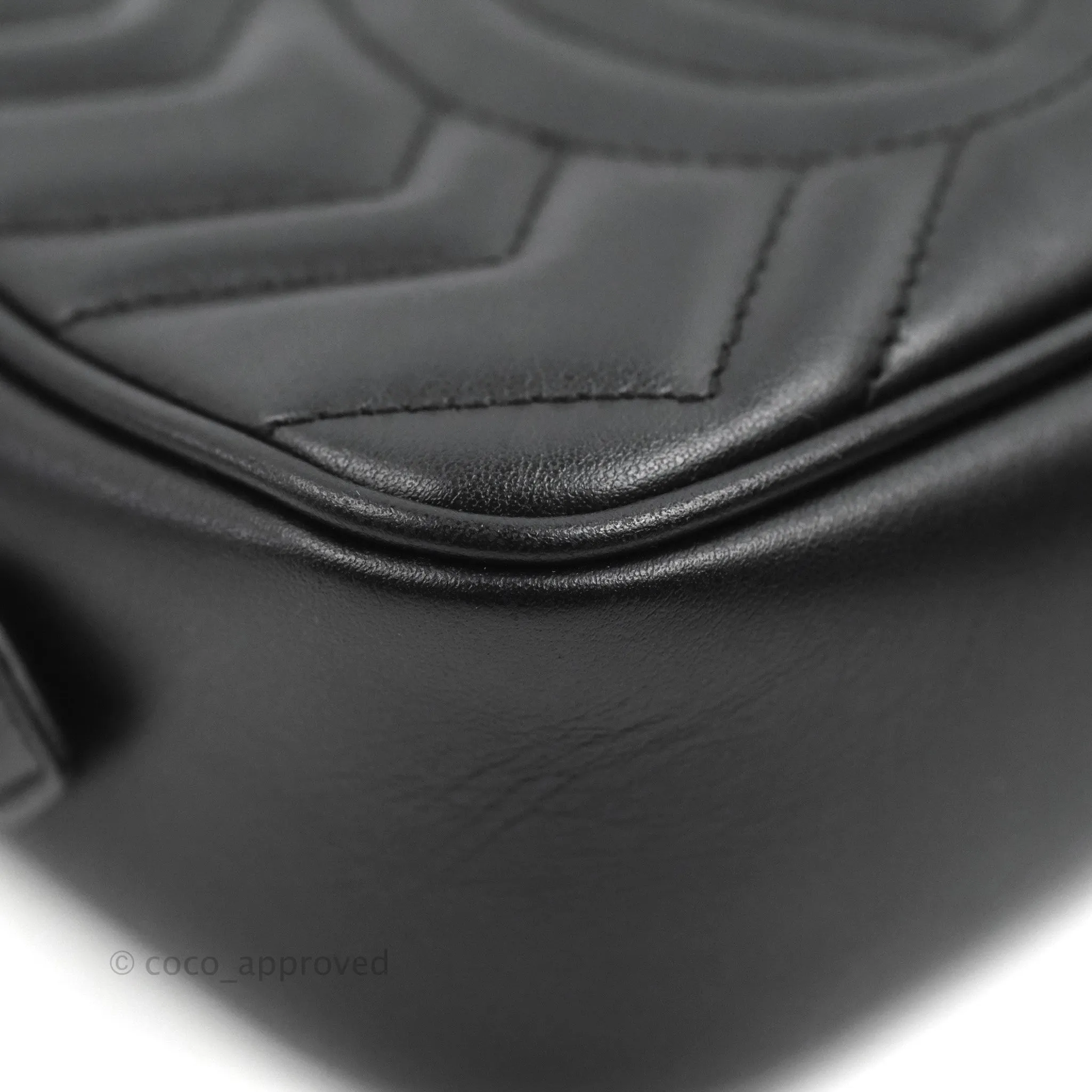 Gucci Mini Matelasse GG Marmont Camera Bag Black Calfskin Gold Hardware