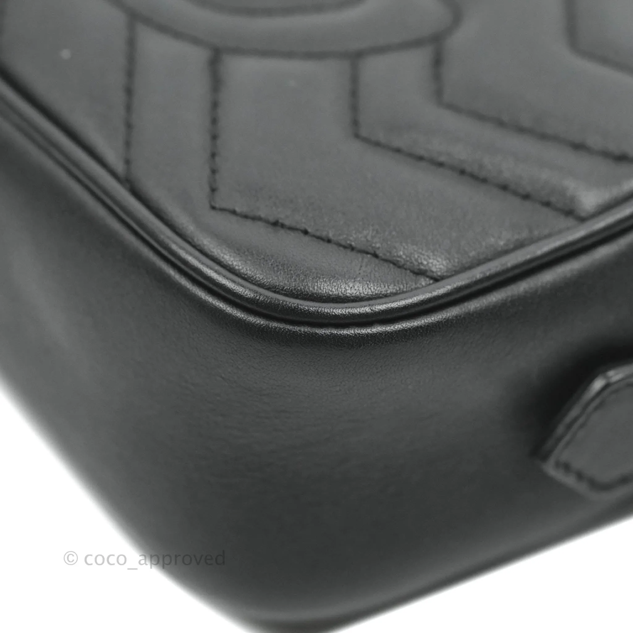 Gucci Mini Matelasse GG Marmont Camera Bag Black Calfskin Gold Hardware