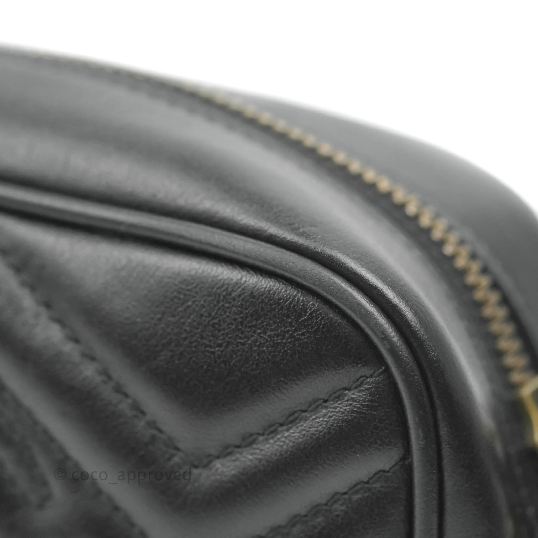 Gucci Mini Matelasse GG Marmont Camera Bag Black Calfskin Gold Hardware