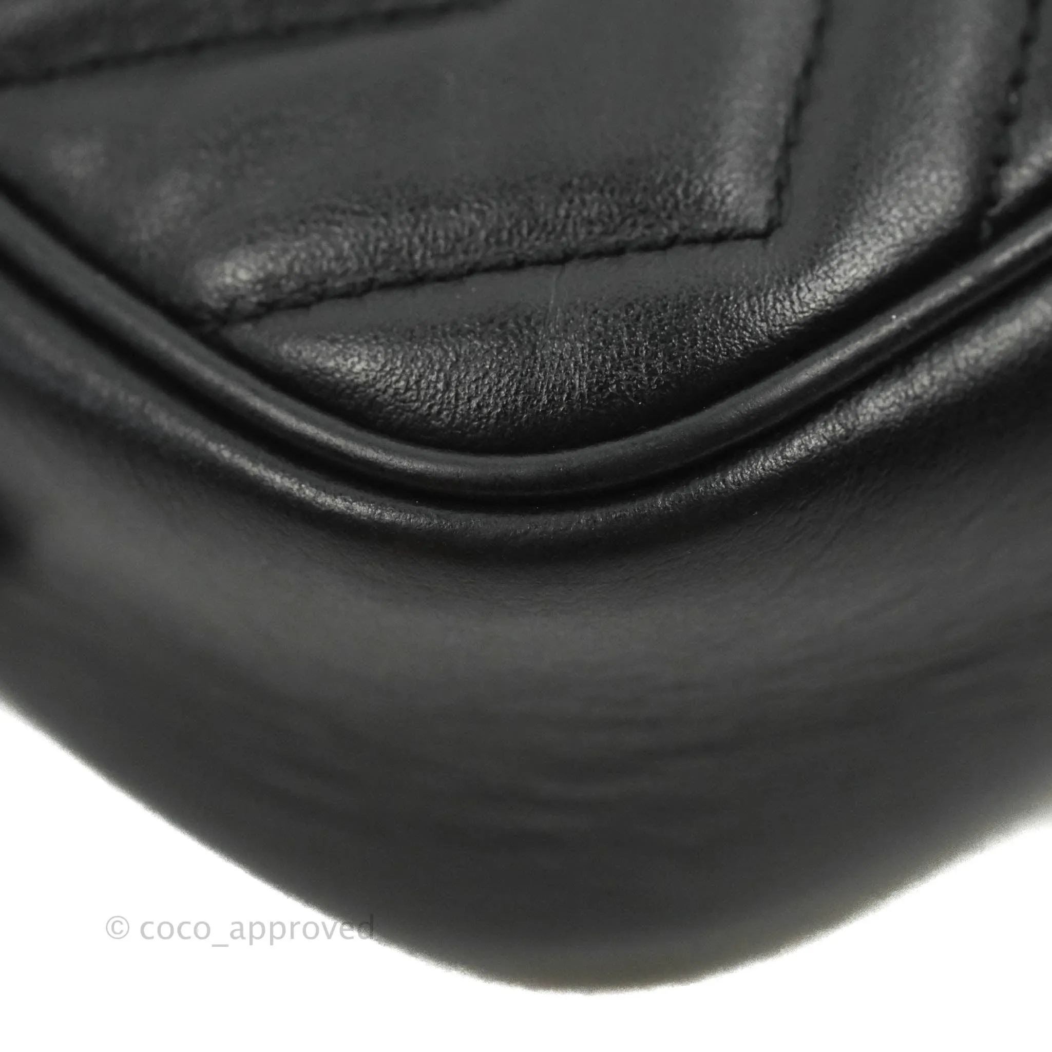 Gucci Mini Matelasse GG Marmont Camera Bag Black Calfskin Gold Hardware