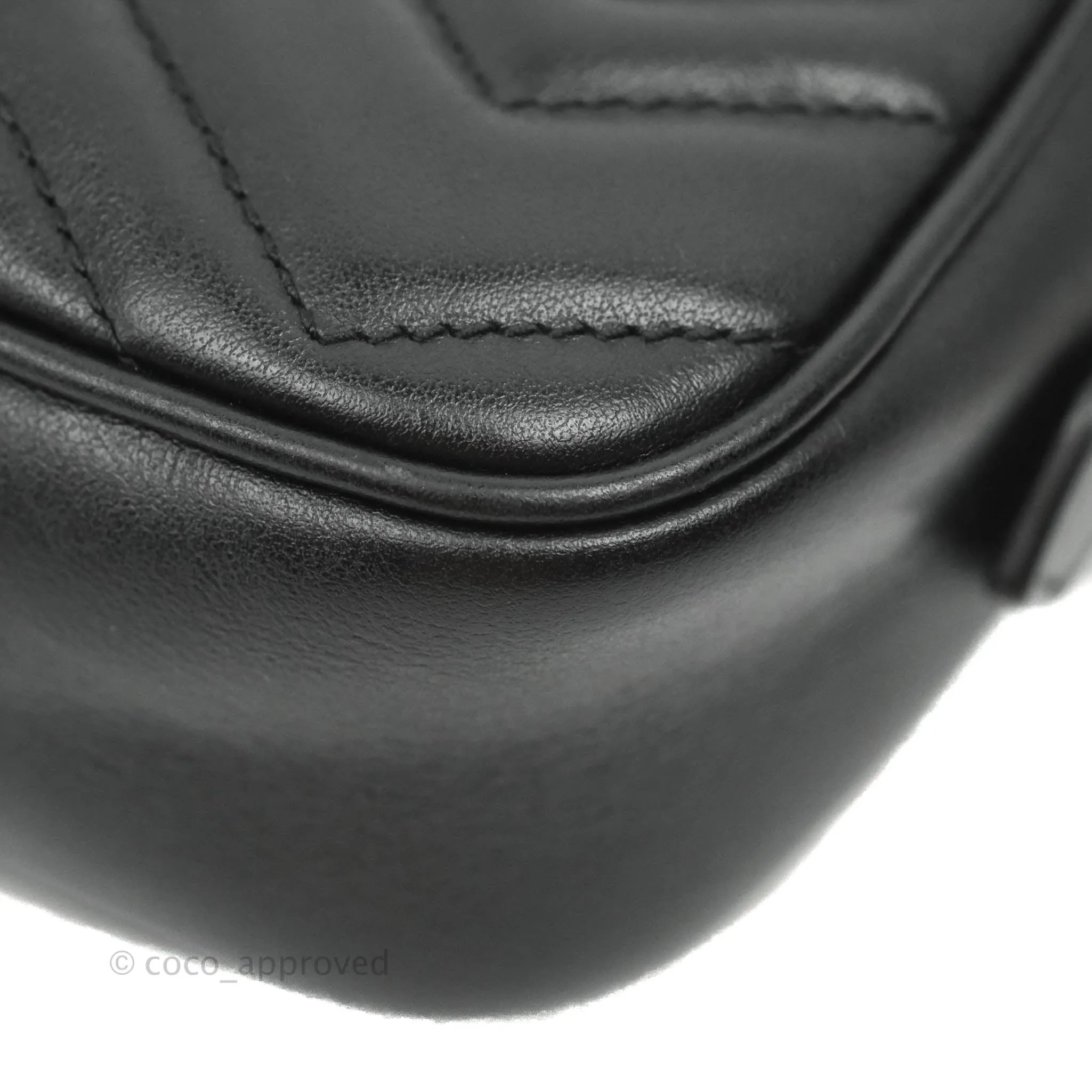 Gucci Mini Matelasse GG Marmont Camera Bag Black Calfskin Gold Hardware
