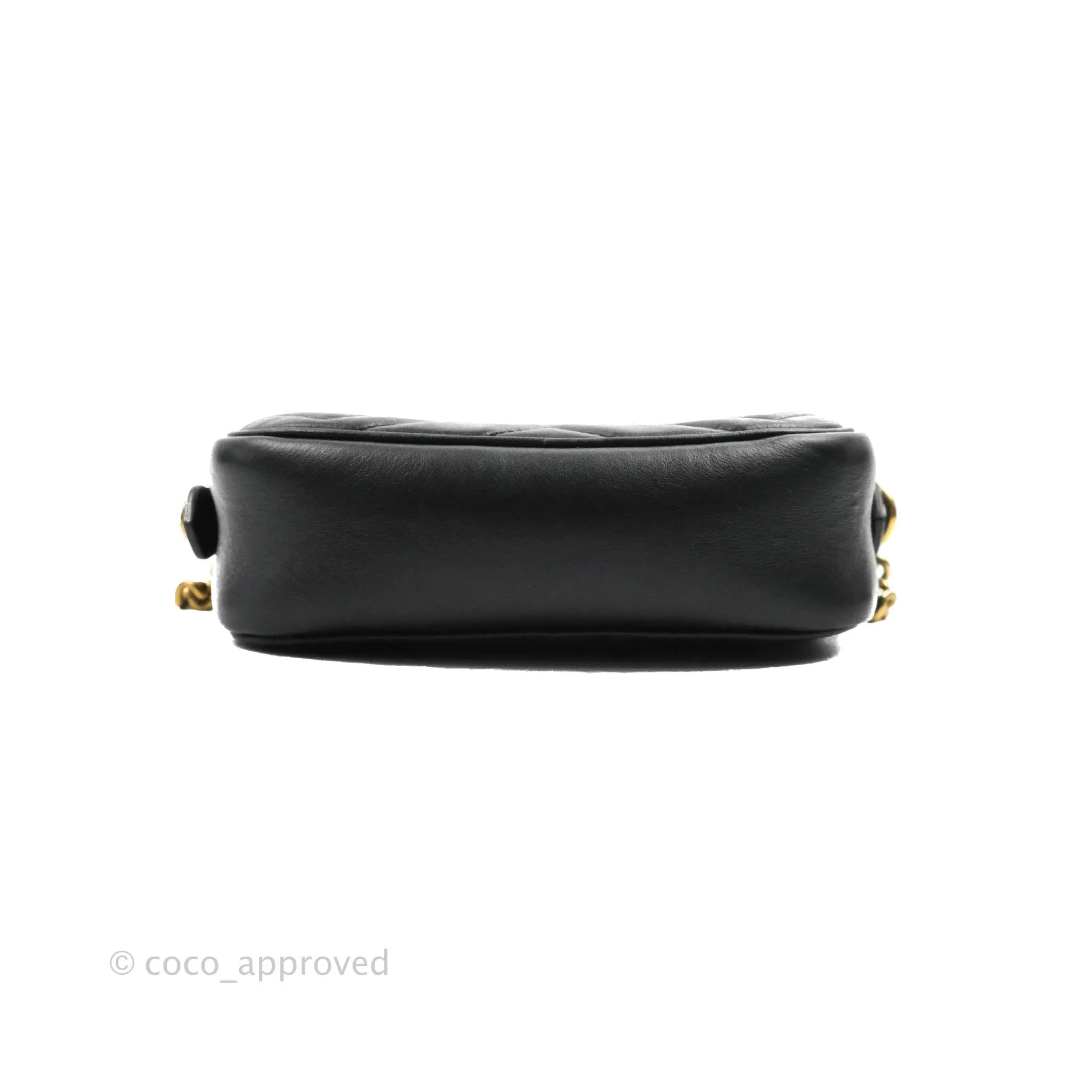 Gucci Mini Matelasse GG Marmont Camera Bag Black Calfskin Gold Hardware