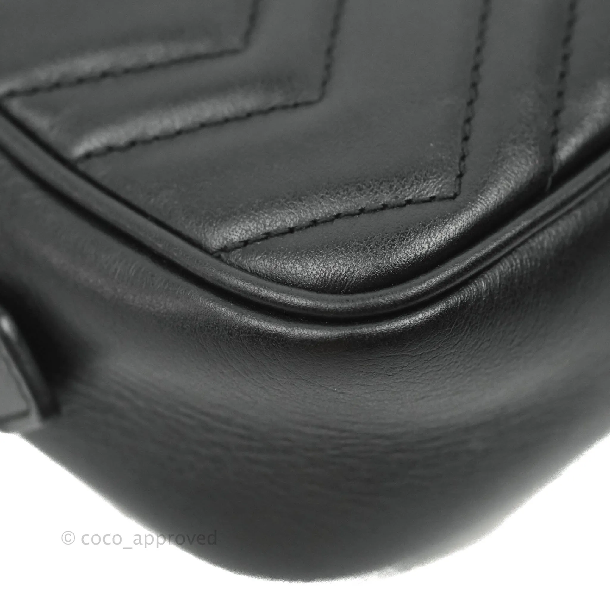Gucci Mini Matelasse GG Marmont Camera Bag Black Calfskin Gold Hardware
