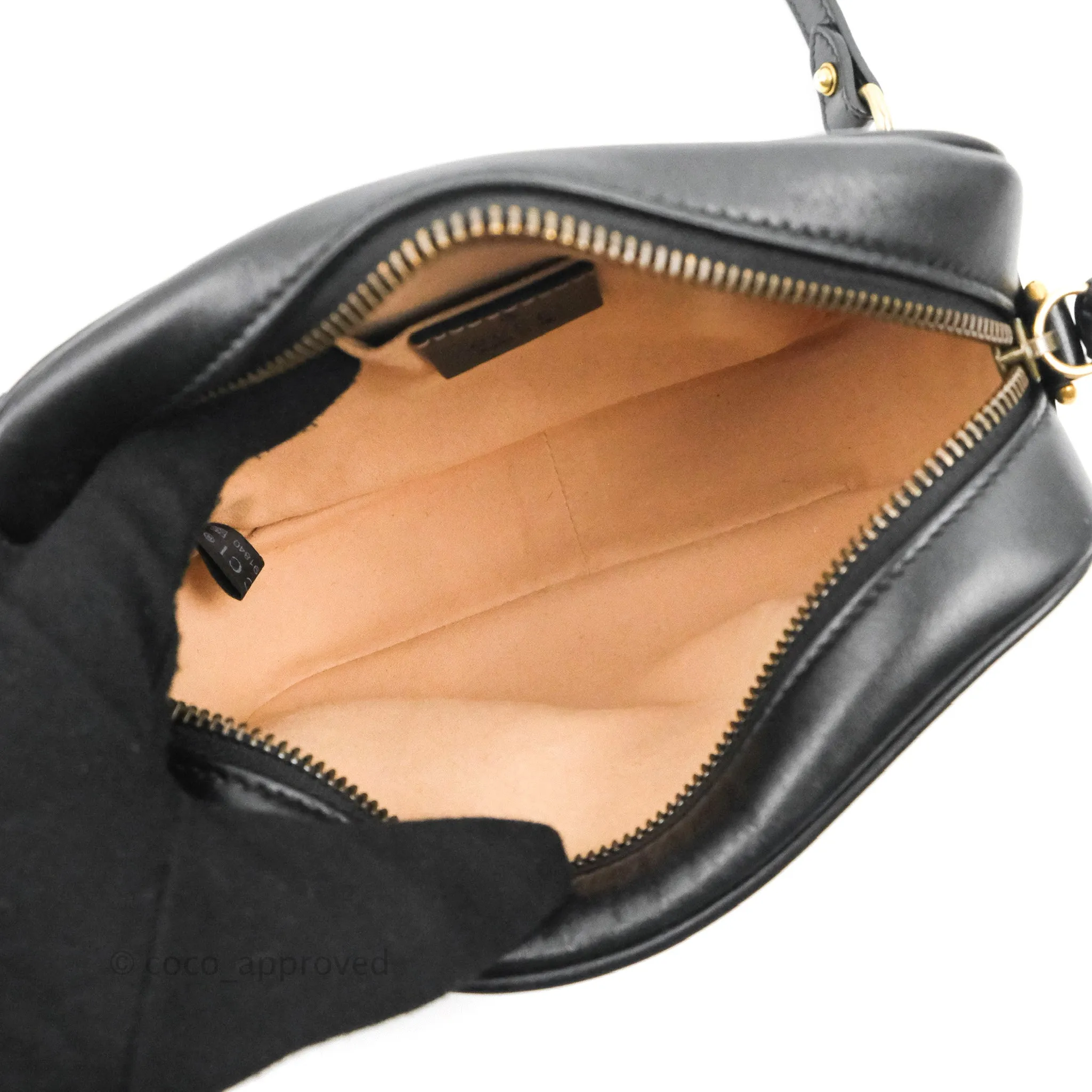 Gucci Mini Matelasse GG Marmont Camera Bag Black Calfskin Gold Hardware