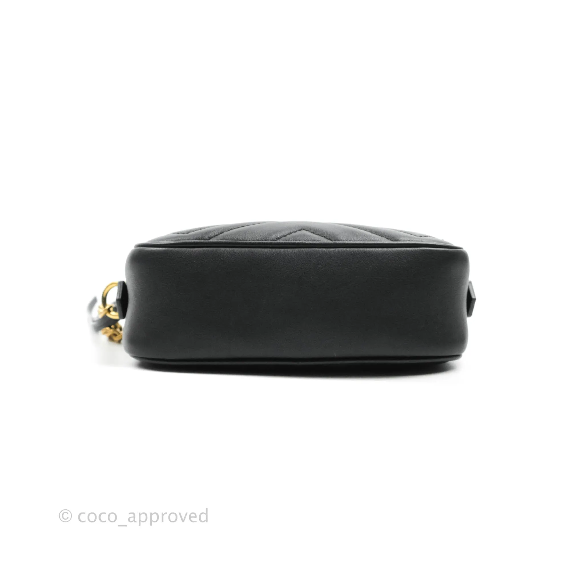 Gucci Mini Matelasse GG Marmont Camera Bag Black Calfskin Gold Hardware