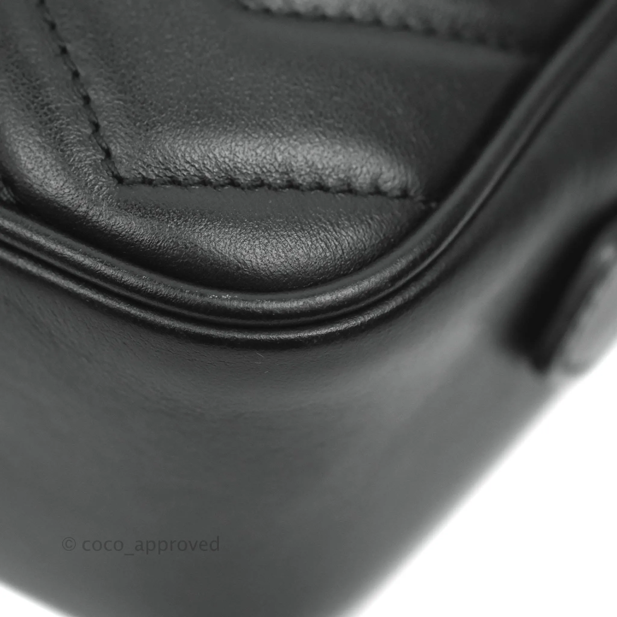 Gucci Mini Matelasse GG Marmont Camera Bag Black Calfskin Gold Hardware