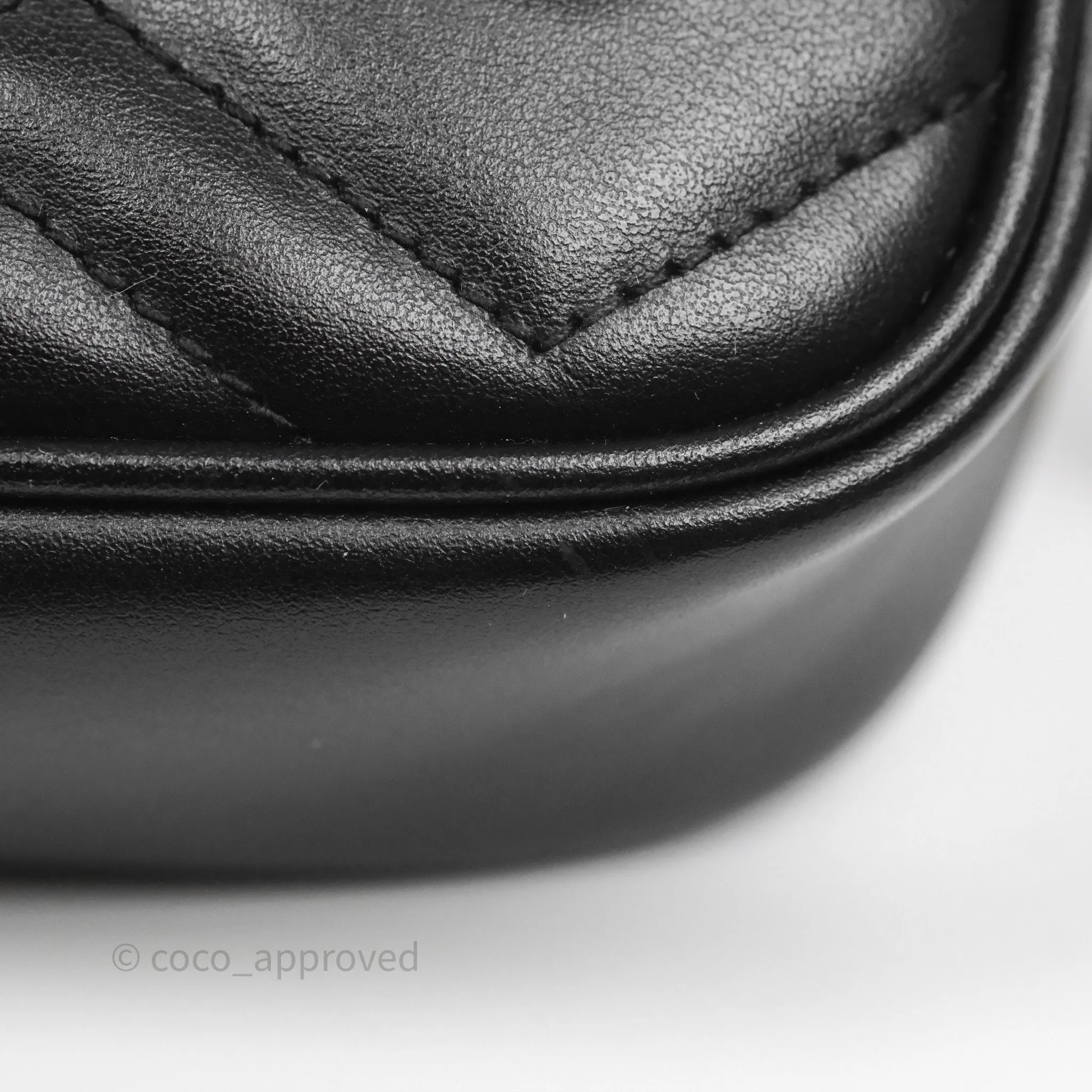 Gucci Mini Matelasse GG Marmont Camera Bag Black Calfskin Gold Hardware