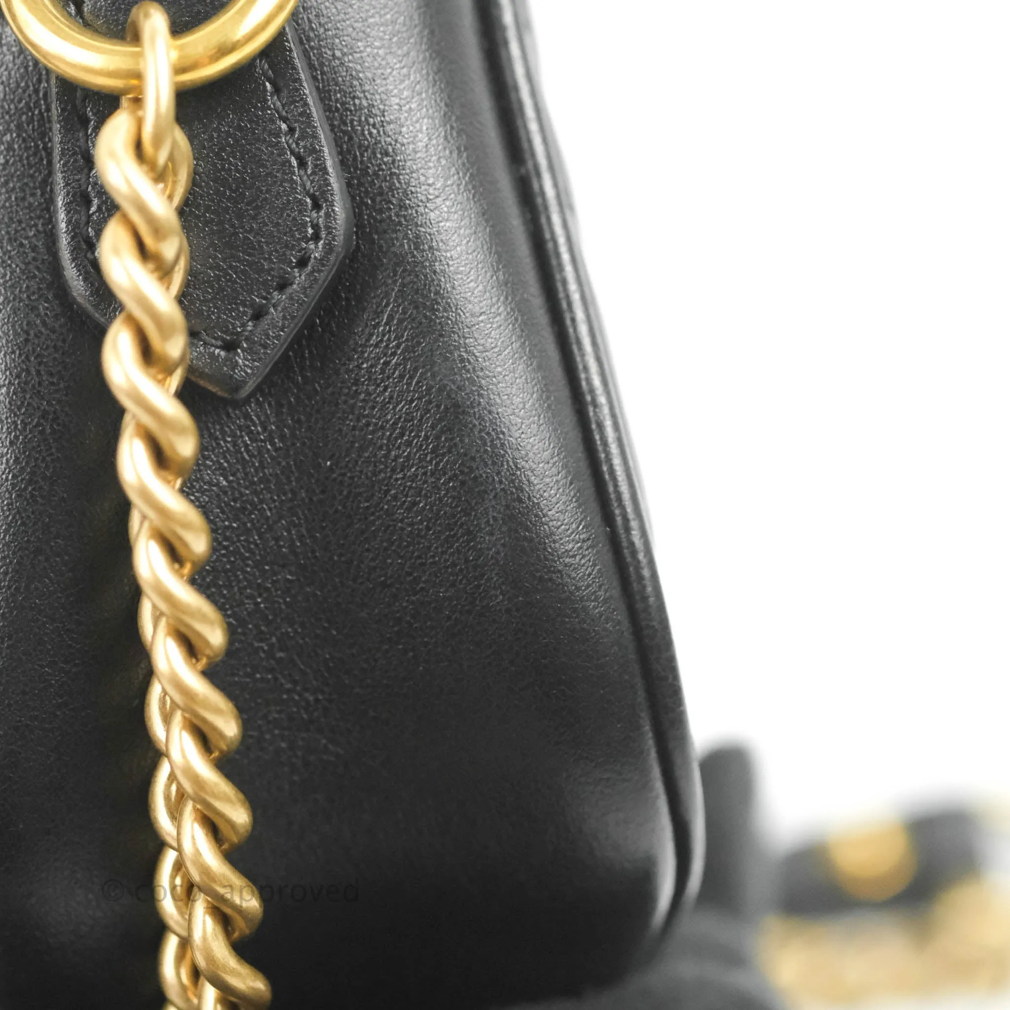 Gucci Mini Matelasse GG Marmont Camera Bag Black Calfskin Gold Hardware