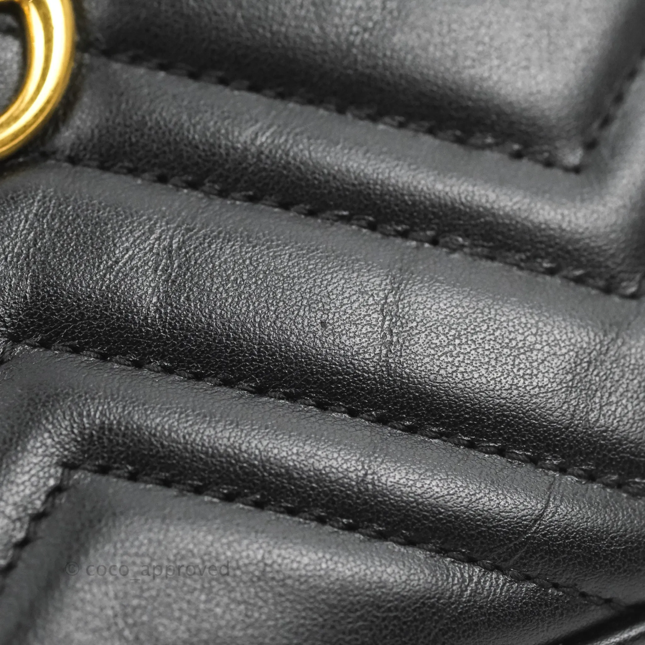 Gucci Mini Matelasse GG Marmont Camera Bag Black Calfskin Gold Hardware